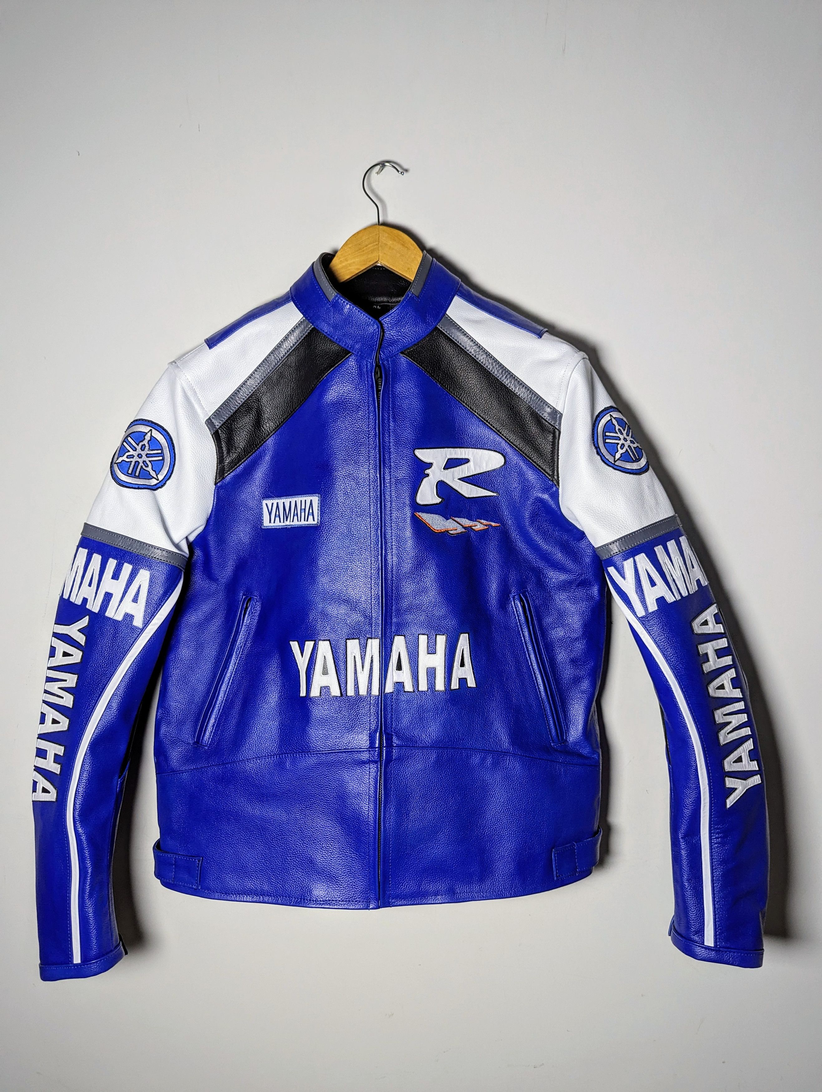 Yamaha 💥🏍️ VINTAGE 🏍️💥 YAMAHA LEATHER JACKET Motorcycle RACING Size US L / EU 52-54 / 3 - 1 Thumbnail