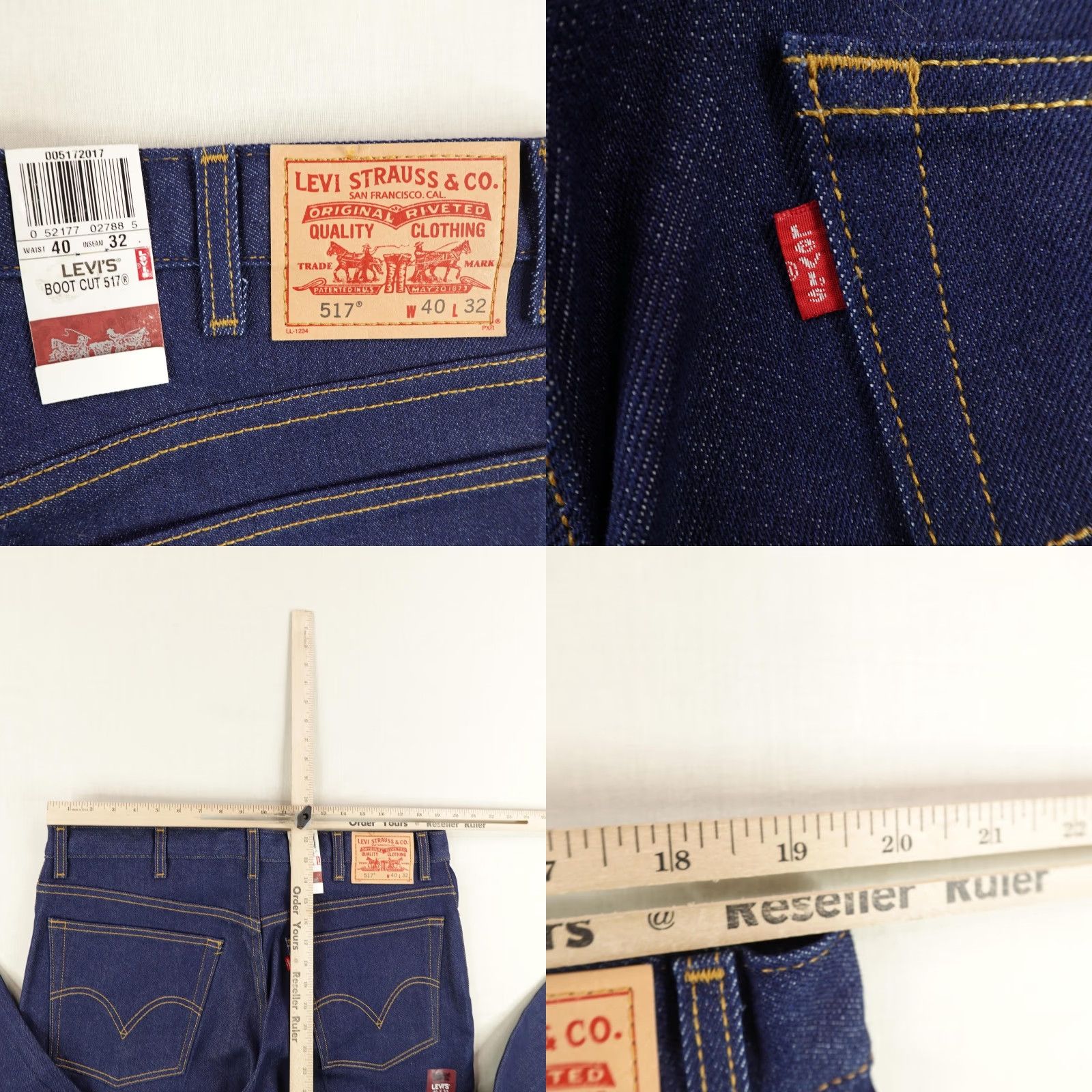 Levi's Vintage Levis Jeans Mens 40x32 Blue Denim 517 Boot Cut Western Deadstock NEW Y2K Size US 40 / EU 56 - 8 Thumbnail
