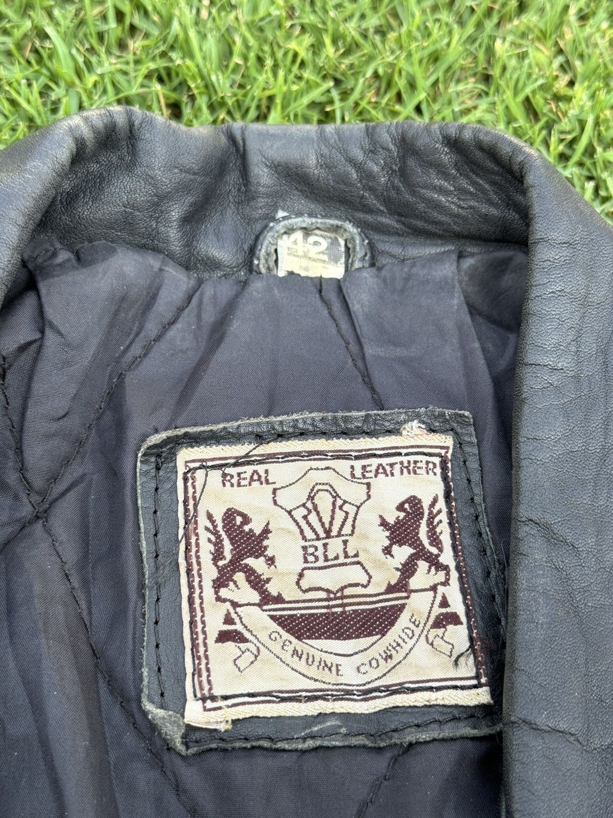 Vintage vintage distressed black BLL genuine cowhide leather biker Size US M / EU 48-50 / 2 - 10 Thumbnail