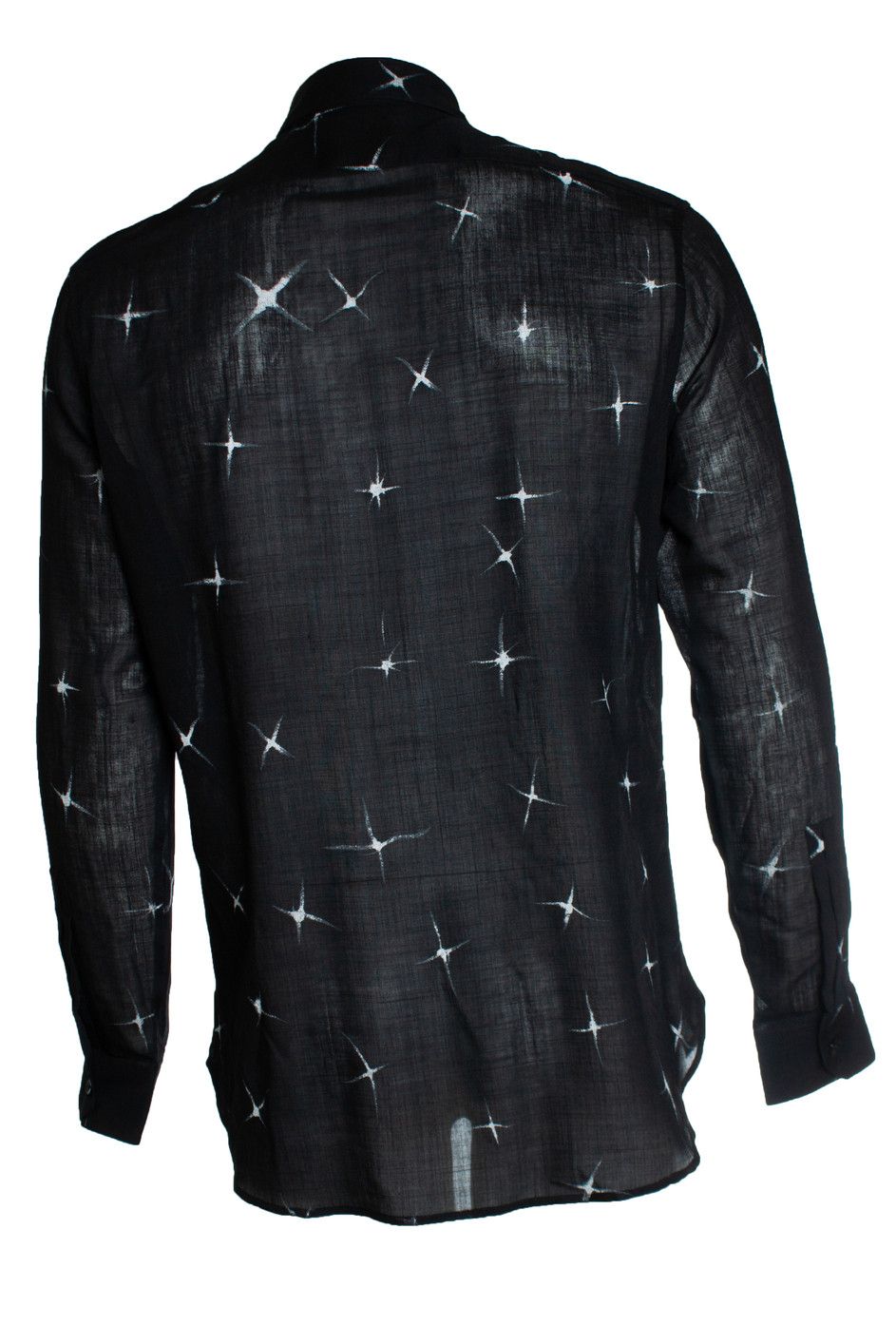 Saint Laurent Paris Saint Laurent, Black star printed sheer shirt 2018 Size US M / EU 48-50 / 2 - 2 Thumbnail