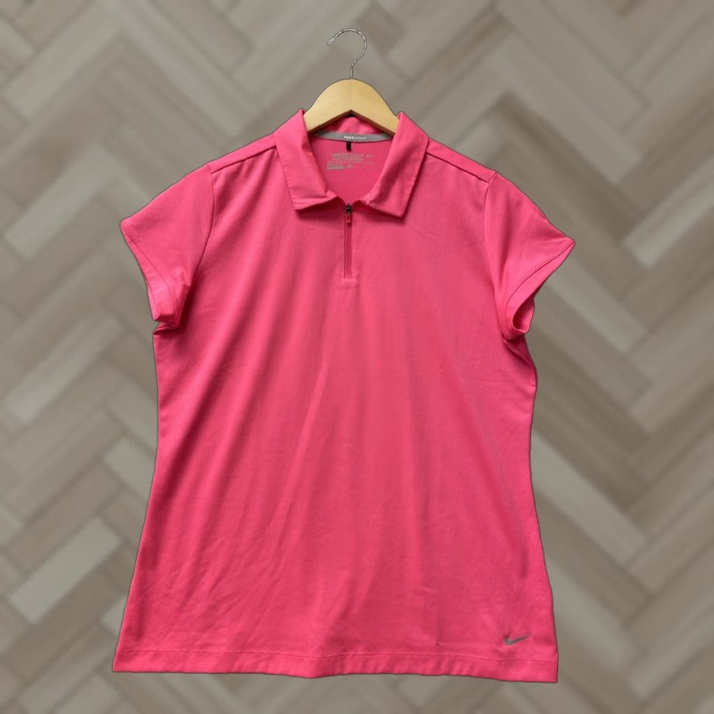 Nike Nike Dri-FIT Extra Short Sleeves Golf Polo Bright Pink L /142-43 Size 36" / US 14 / IT 50 - 1 Thumbnail