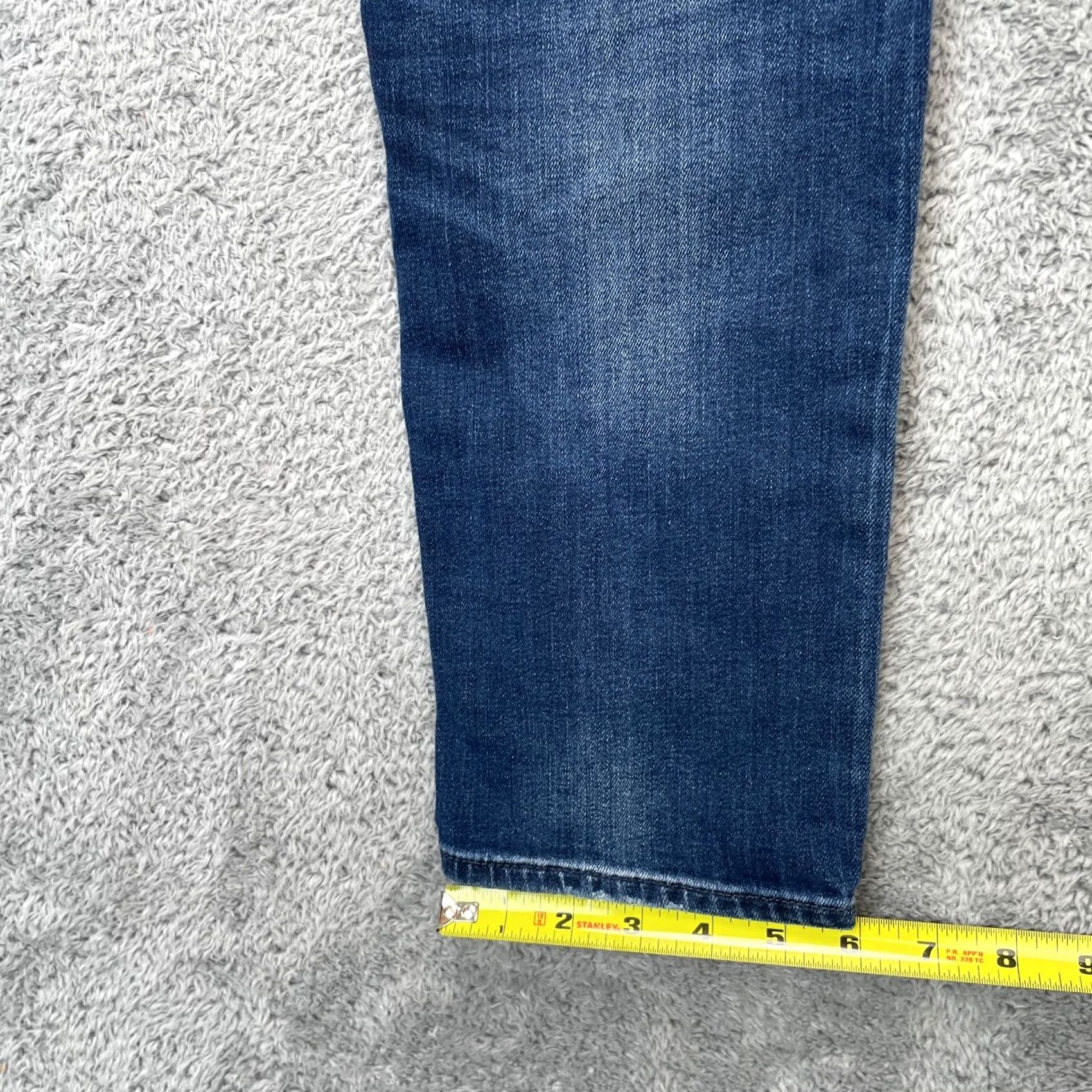 Gap Gap Jeans Womens 32x26 Blue 1969 Tapered Leg Whiskered Denim Logo Cotton Stretch Size 24" / US 00 / IT 34 - 7 Thumbnail