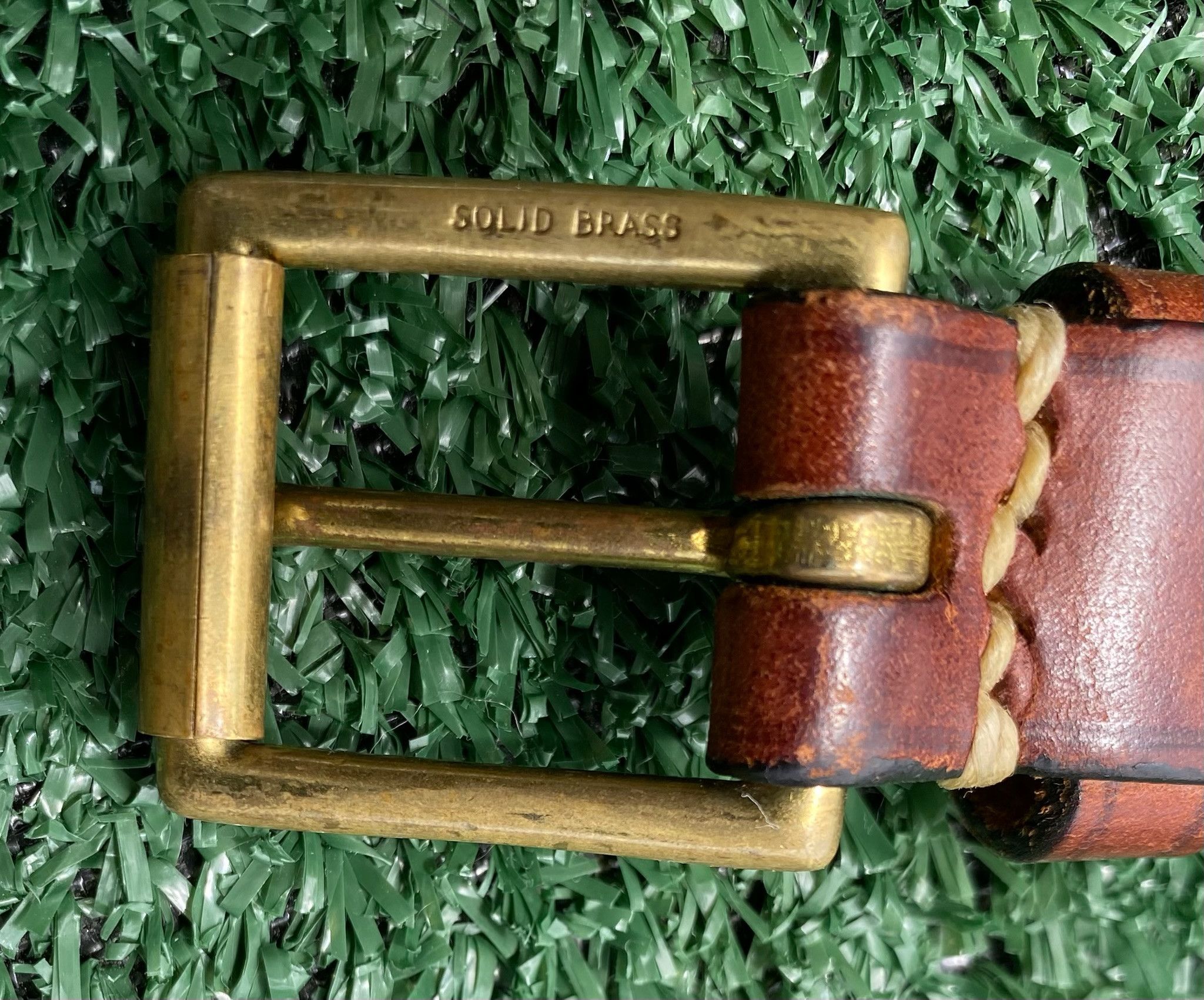 Dooney & Bourke 90’s Dooney & Bourke Purple Wool Brass Leather Belt 38 Size ONE SIZE - 5 Thumbnail