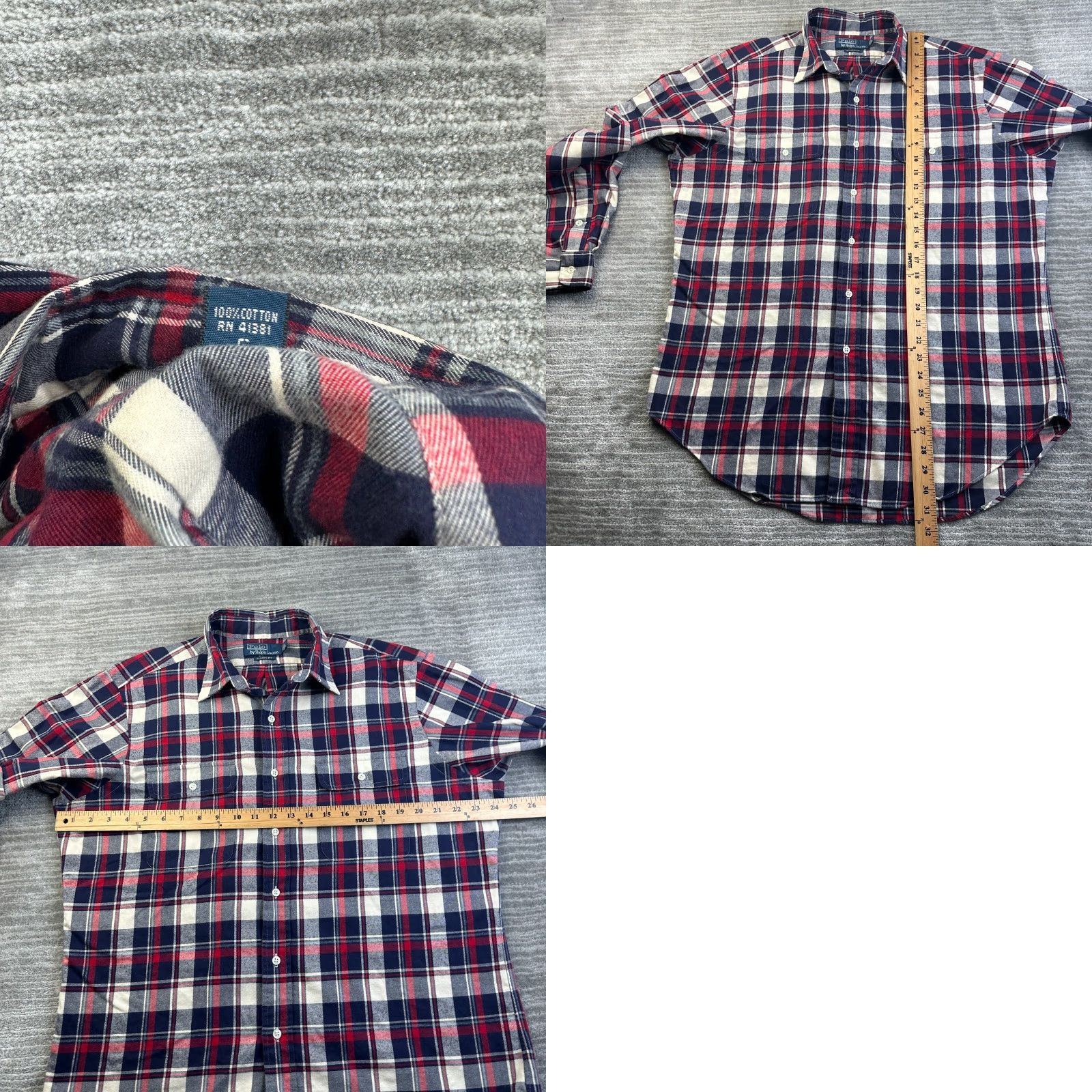 Polo Ralph Lauren Polo Ralph Lauren Shirt Mens Medium Red Plaid Flannel 2 Pocket Button Up Size US M / EU 48-50 / 2 - 8 Thumbnail