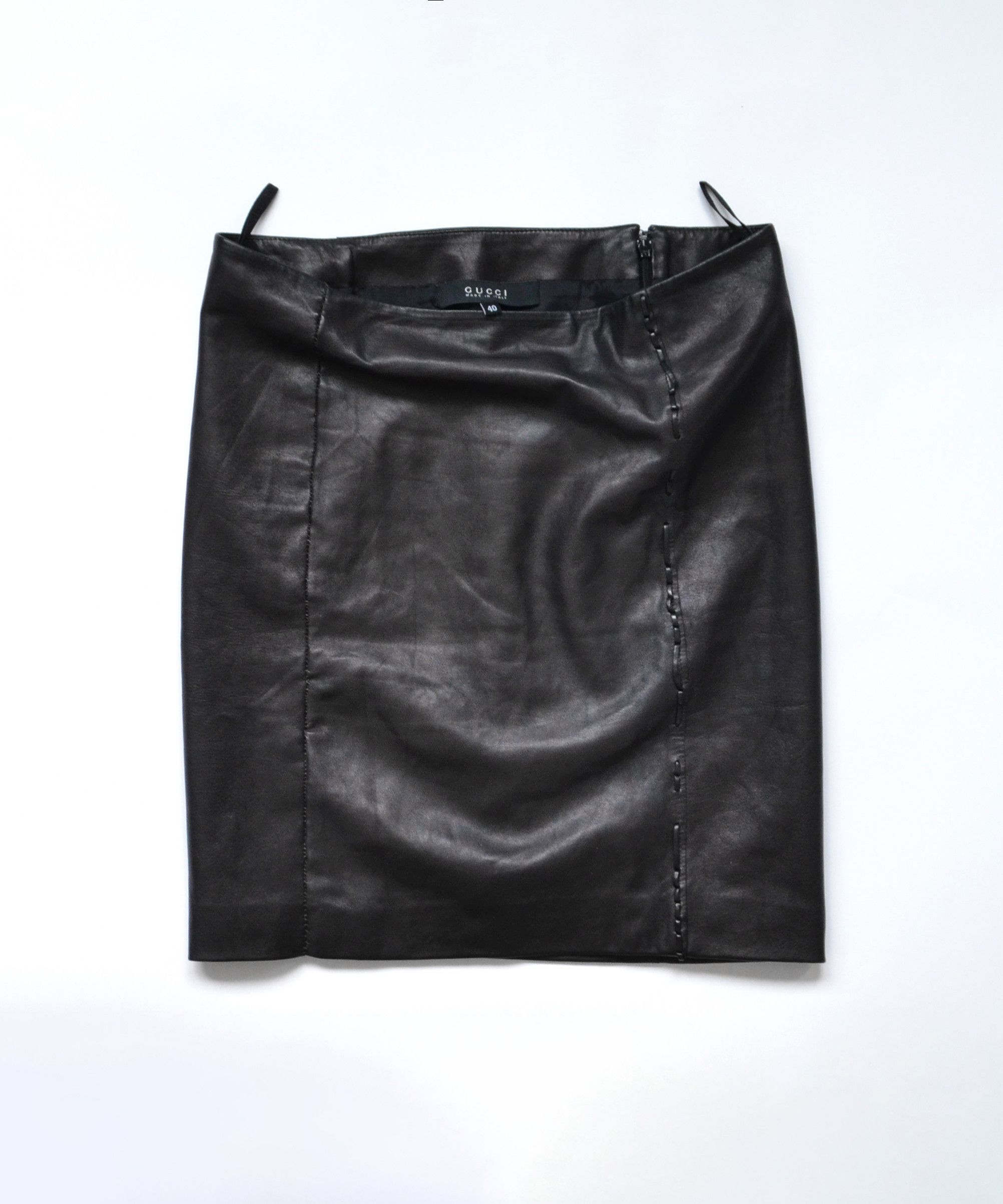 Gucci GUCCI Skirt Leather Mini Vintage 90s Black TOM FORD Size 27" / US 4 / IT 40 - 1 Thumbnail