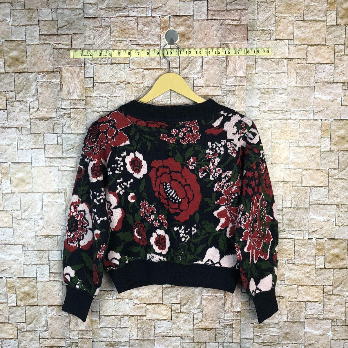 GU GU Red Flower art full sweatshirt Knitwear #A464 Size S / US 4 / IT 40 - 13 Thumbnail