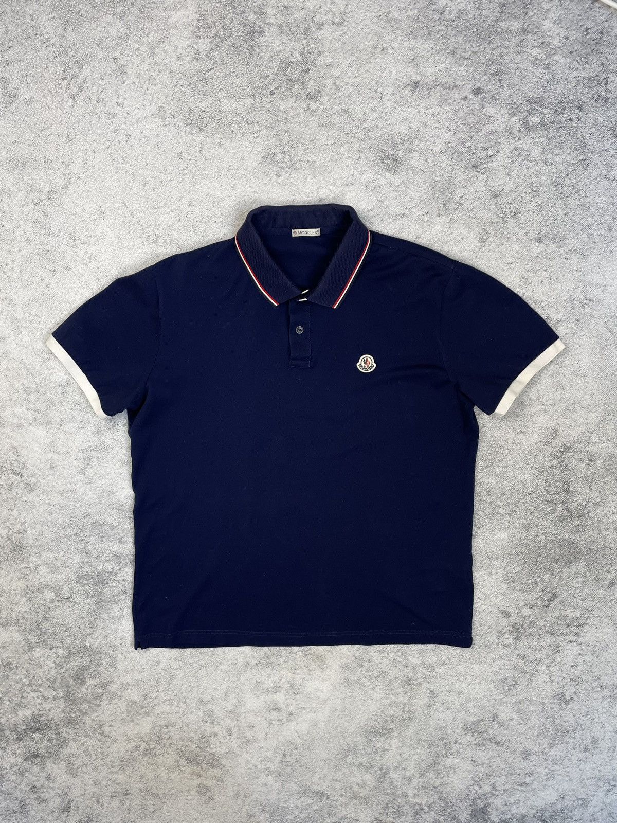 image of Moncler Men's Polo Shirt Logo Luxury in Blue (Size XL)