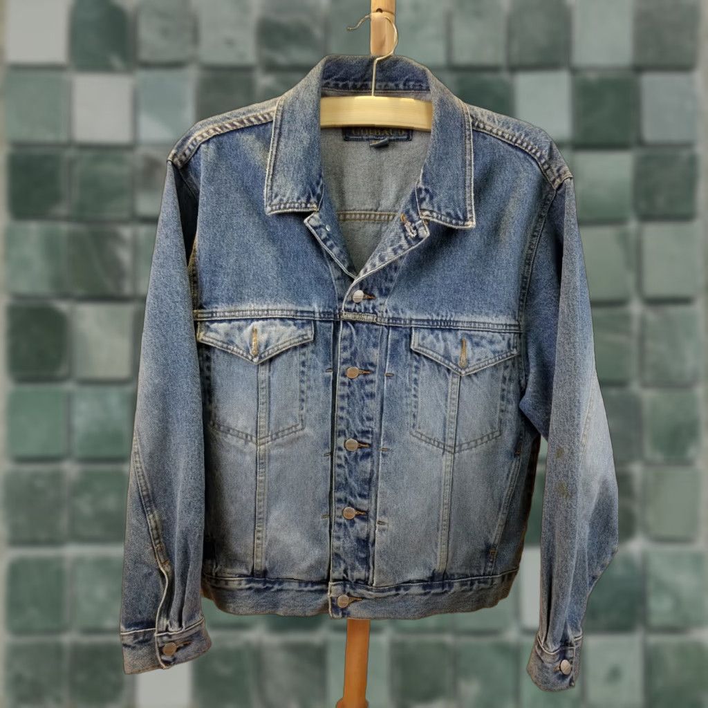 Denime VINTAGE MARITHE FRANCOIS GIRBAUD Denim Jacket SHIRT Men M Blue 90s 20 Inch Cross Shoulder Cross Chest Shoulder to Cuff 24 Inch Top to Bottom 27 Inch Size US M / EU 48-50 / 2 - 1 Thumbnail