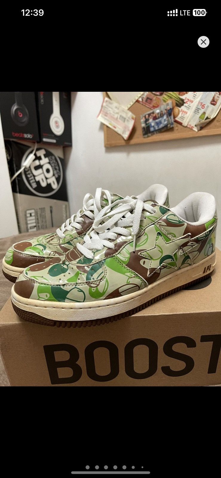 Bape Bape Bapesta Vintage Baby Milo Green Camo Sneakers Size US 10 / EU 43 - 1 Thumbnail