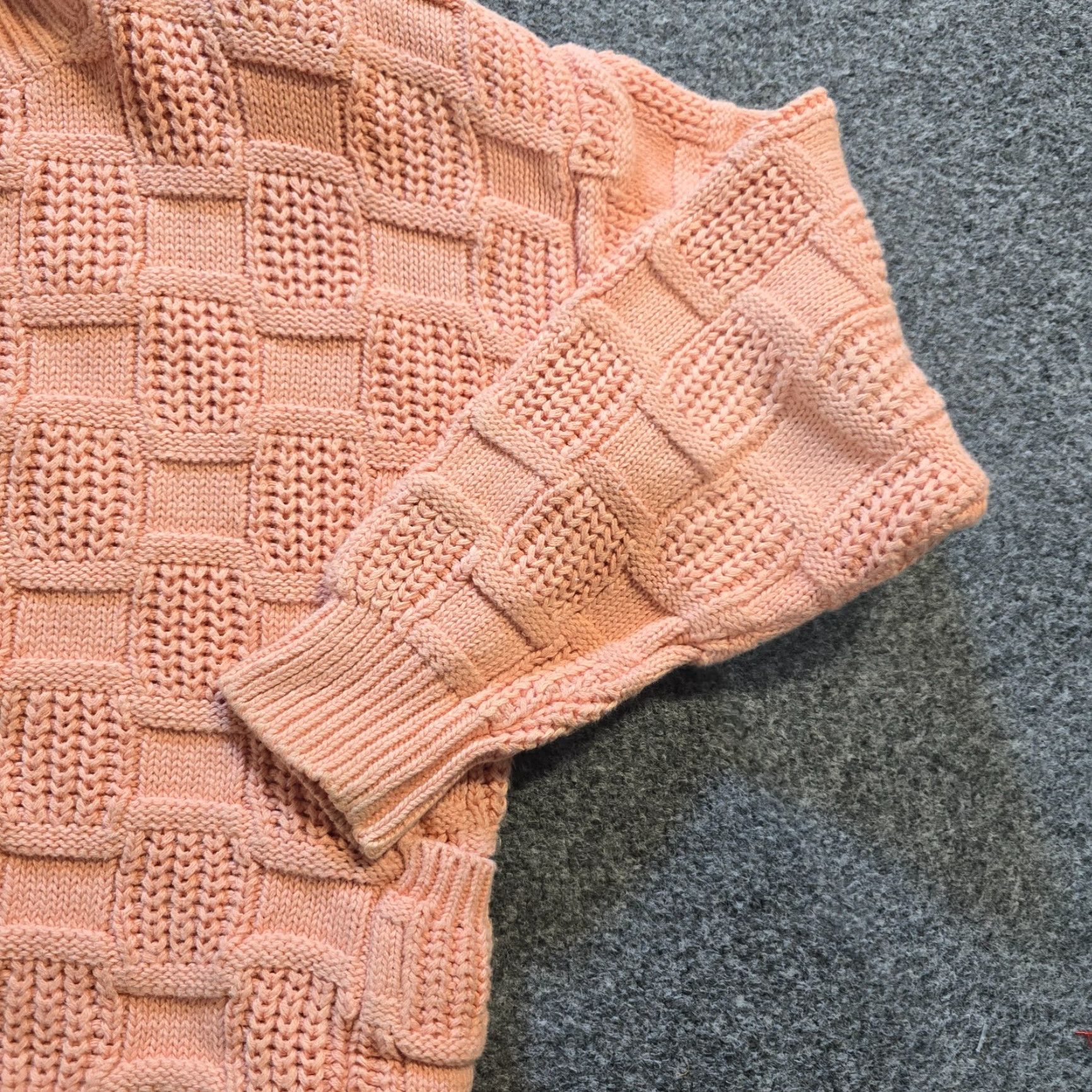 Express Express Sweater Womens XS Orange Chunky-Knit Basketweave Cardigan 90s Vintage Women Mens? Size XS / US 0-2 / IT 36-38 - 3 Thumbnail