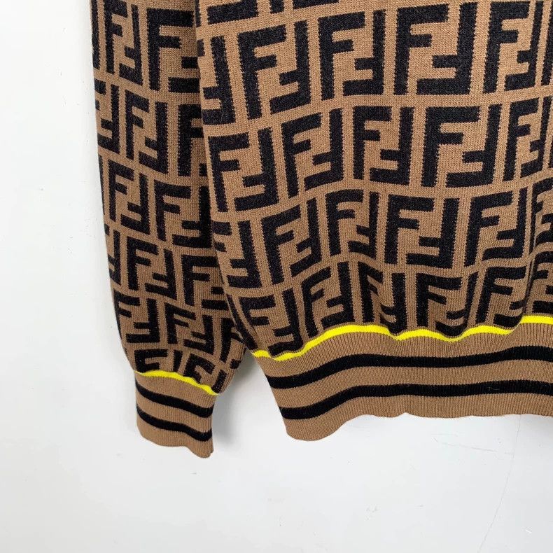 Fendi Fendi Brown Logo Pattern Long Sleeve Knit Sweater Size US S / EU 44-46 / 1 - 4 Thumbnail