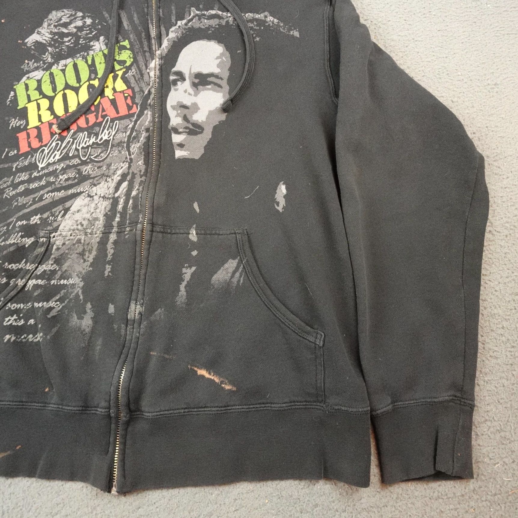 Vintage VINTAGE Bob Marley Roots Rock Reggae Hoodie Mens M Black Full Zip Graphic Zion Size US M / EU 48-50 / 2 - 2 Thumbnail
