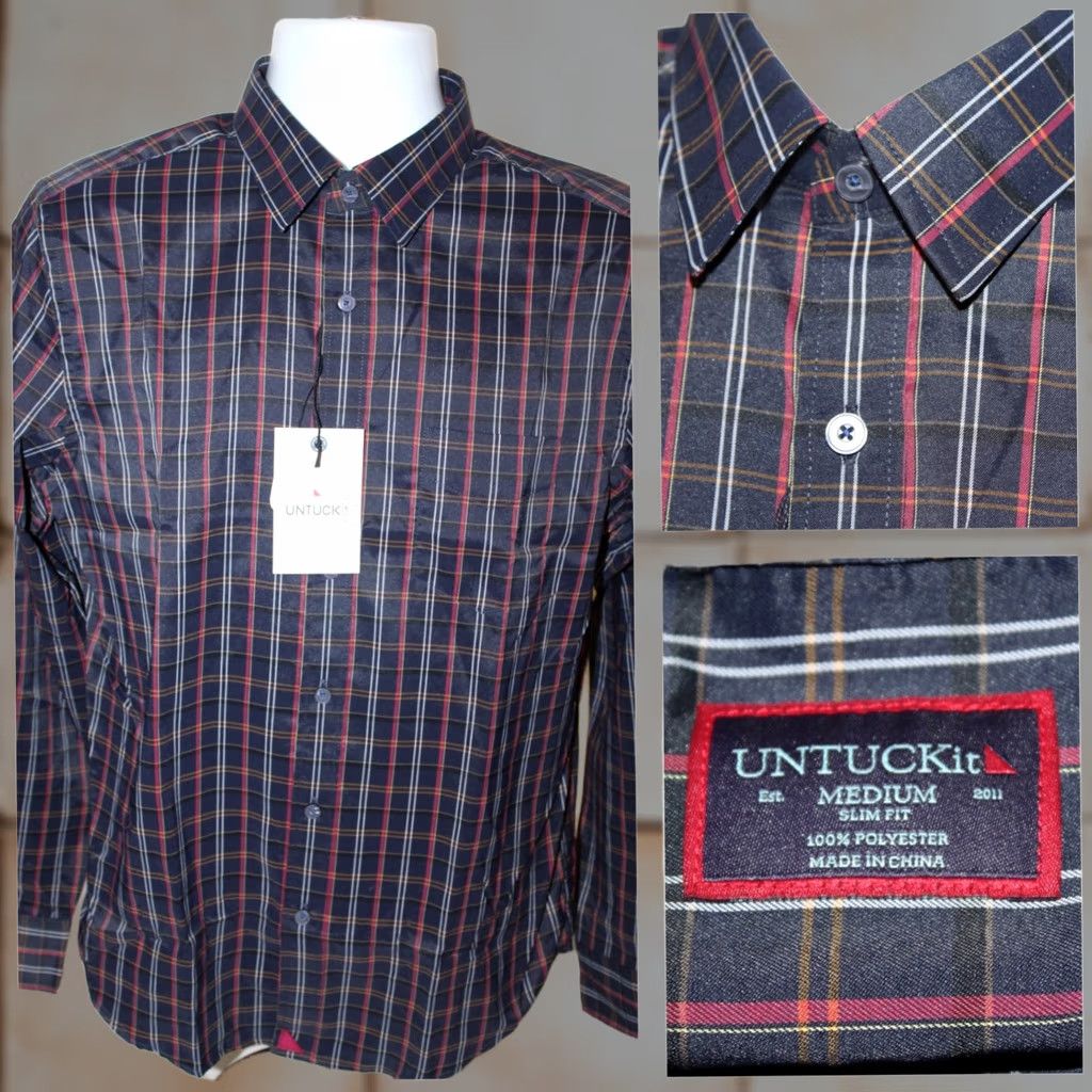 UNTUCKit UNTUCKit Valencay Long Sleeve Button Down Shirt M Slim Multicolor Plaid Men Size US M / EU 48-50 / 2 - 1 Thumbnail
