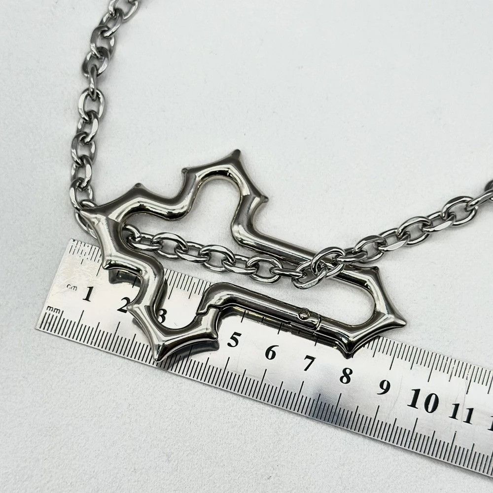 Vintage Stainless Steel Chain Large Cross Necklace Size ONE SIZE - 6 Thumbnail