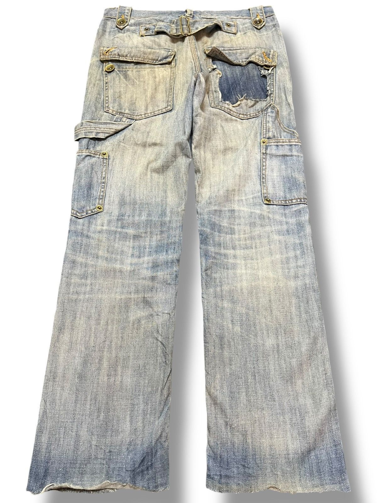 Japanese Brand Vintage Kalalion Mudwash Carpenter Buckle Belt Denim Size US 31 - 5 Thumbnail
