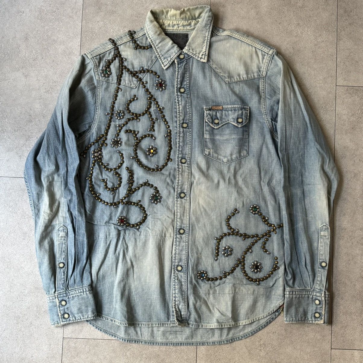 Kapital × Kapital Kountry Kapital Kountry Studed Denim Shirts Size US L / EU 52-54 / 3 - 1 Thumbnail
