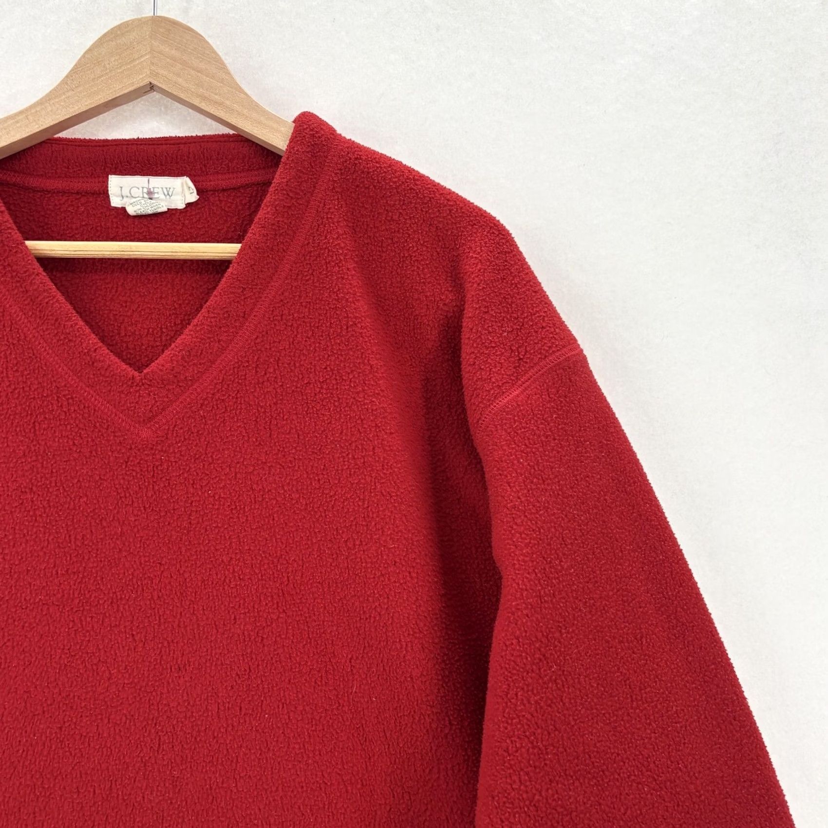 J.Crew VINTAGE J.CREW Sweater Oarsman Pullover Mens Large Tall Red Fleece V-Neck USA 90s Thermal Long Sleeve Knit Pattern Solid Men LT Size US L / EU 52-54 / 3 - 2 Thumbnail