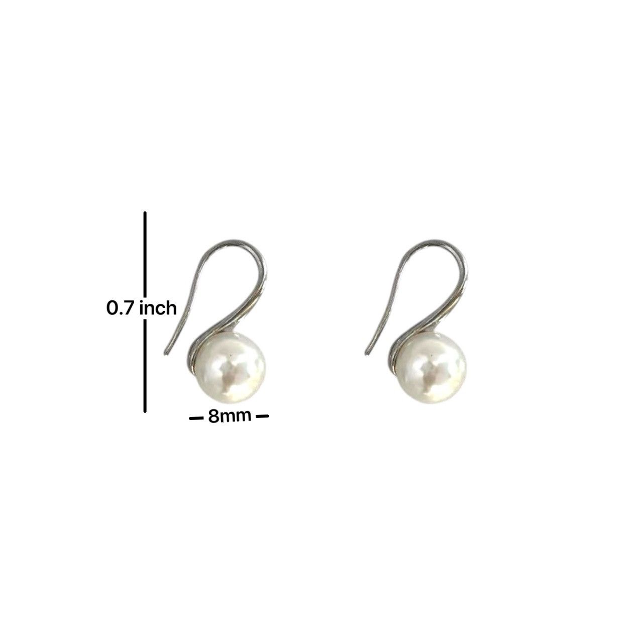 Other 8mm White Pearl Dangle Drop Earrings for Women Size ONE SIZE - 2 Thumbnail