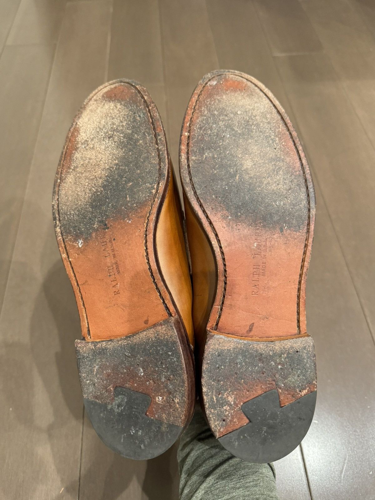 Polo Ralph Lauren Singleton Tan Calf Skin Penny Loafers Size US 10.5 / EU 43-44 - 5 Thumbnail