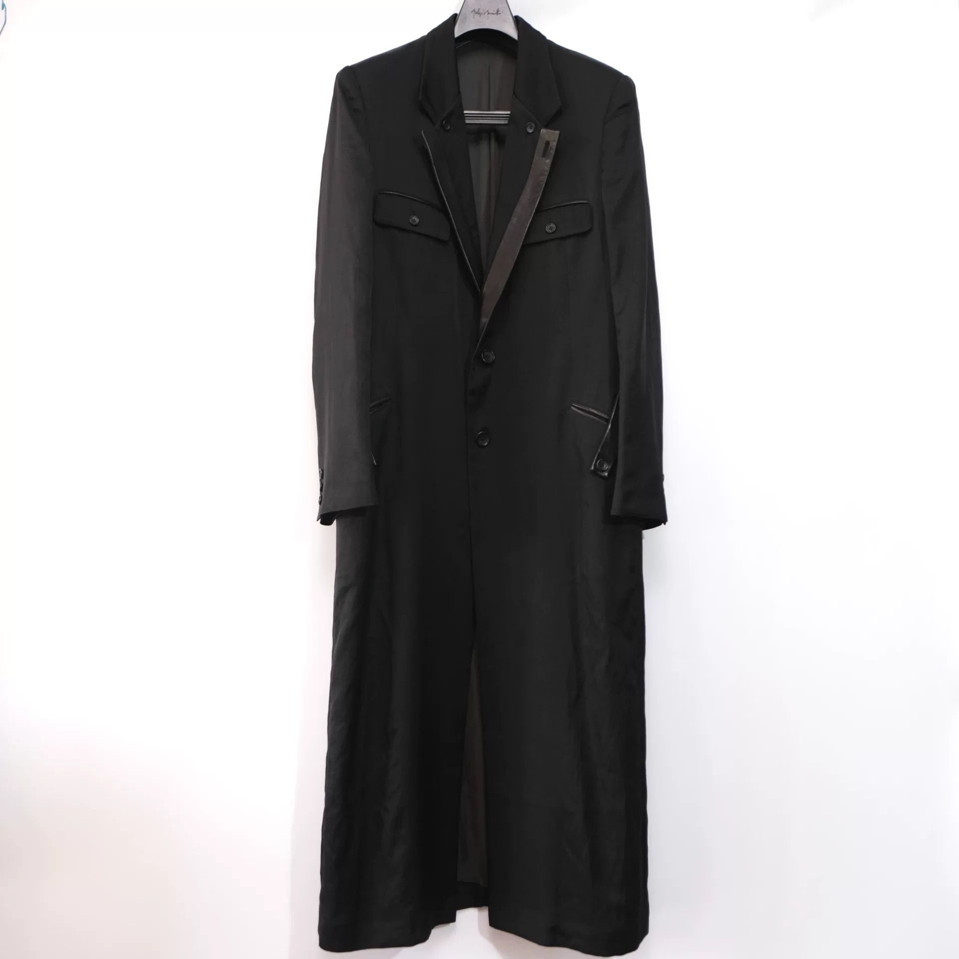 Yohji Yamamoto Yohji Yamamoto Long Coat with Leather Details Size US M / EU 48-50 / 2 - 1 Thumbnail