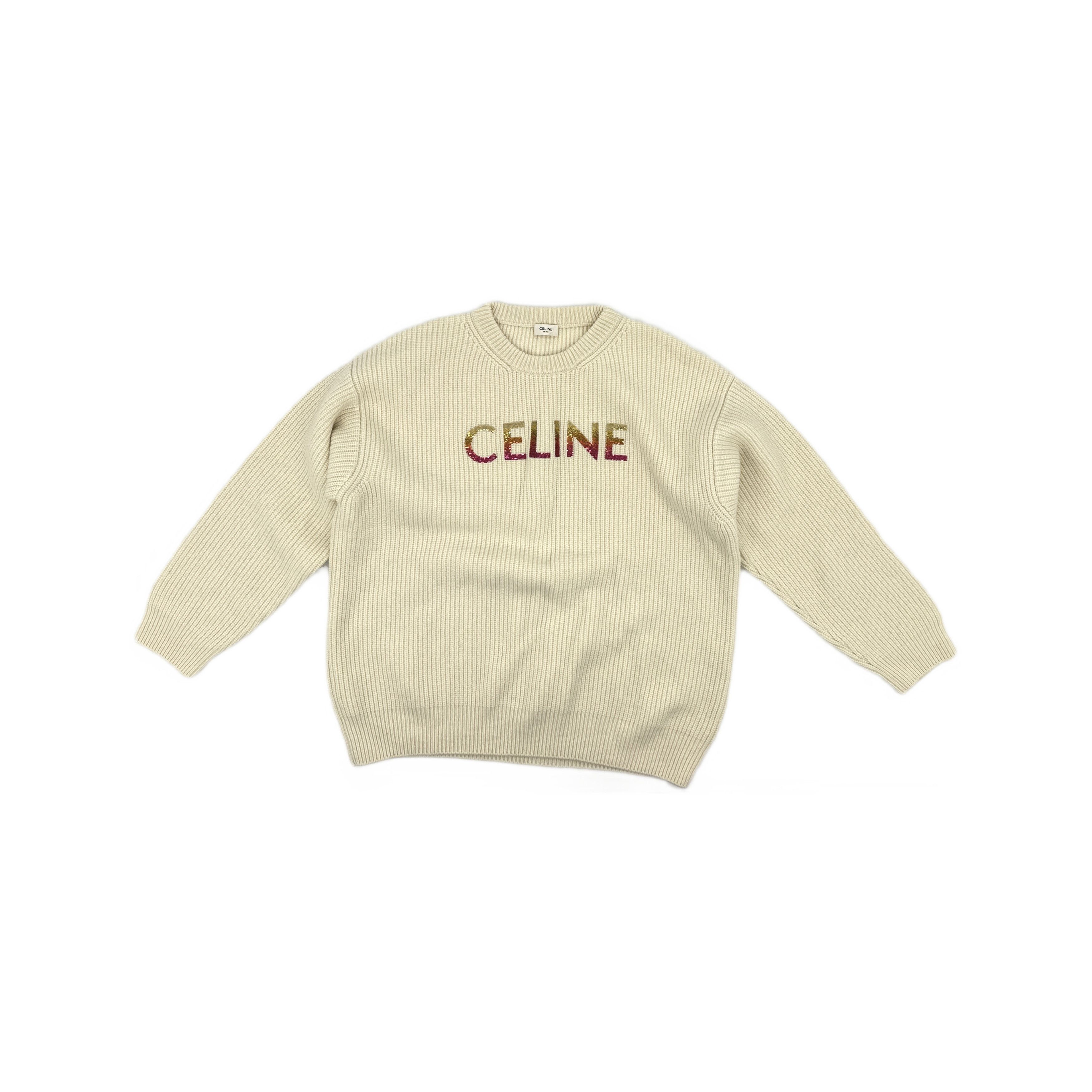 Celine Celine Logo Wool Sweater Size S Size US S / EU 44-46 / 1 - 1 Thumbnail