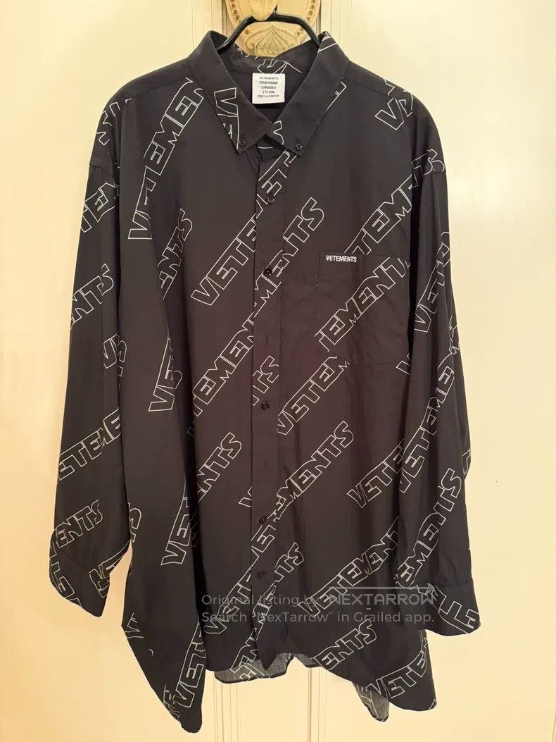 Vetements Vetements Black Full Print Shirt Size US XS / EU 42 / 0 - 1 Thumbnail