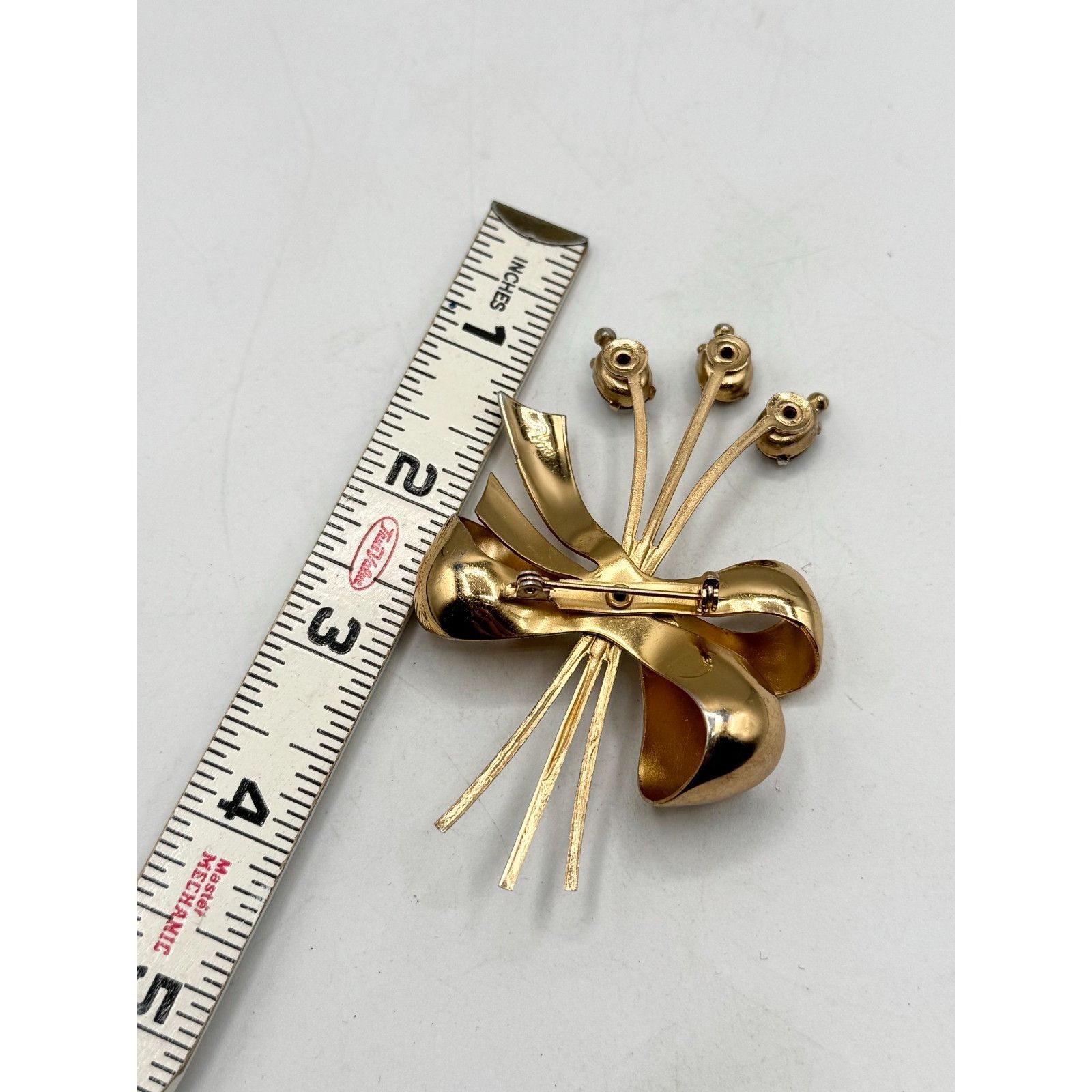 Other Vintage Coro citrine glass rhinestone flower brooch pin Size ONE SIZE - 5 Thumbnail