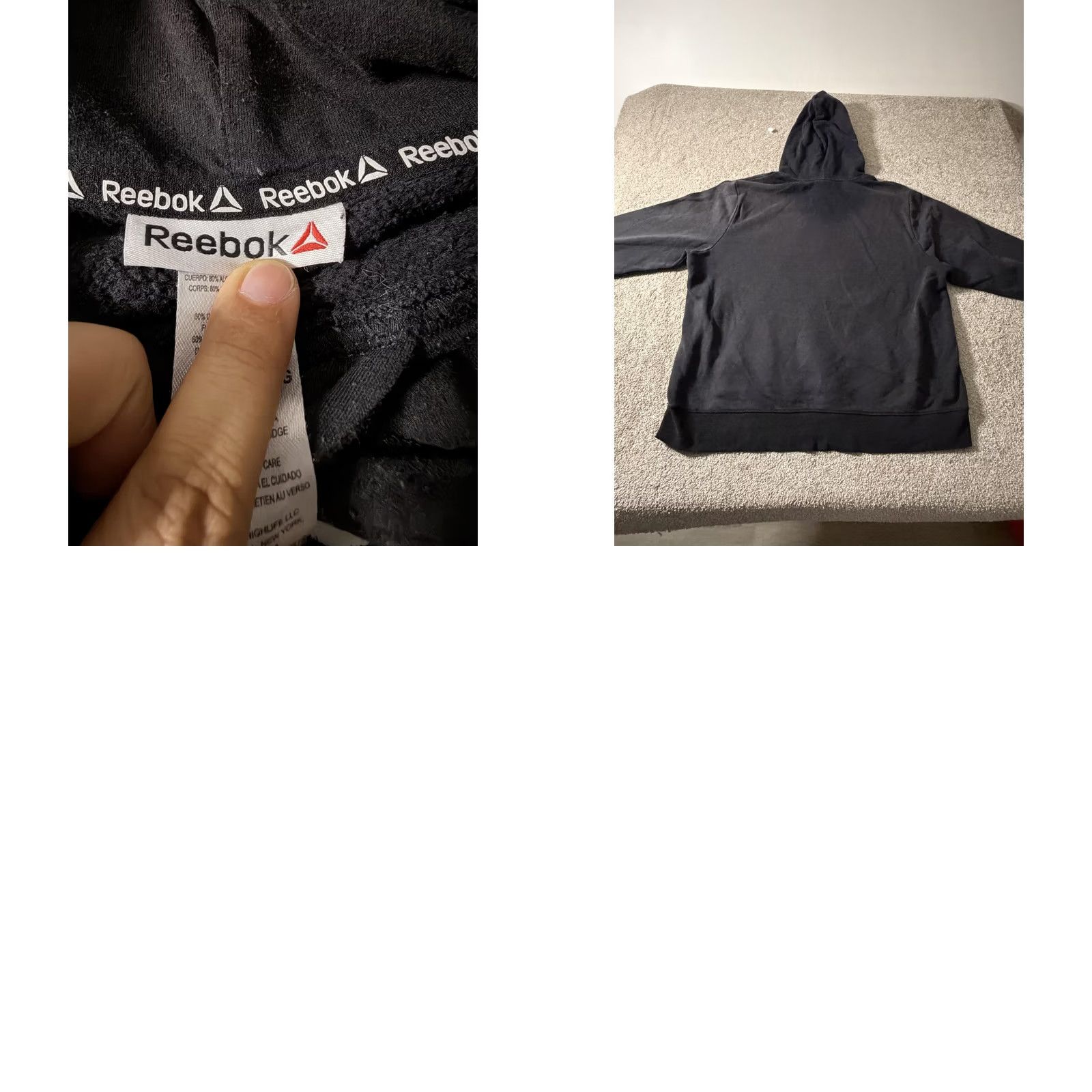 Reebok Reebok Hoodie Mens 2XL Black Logo Fleece Pullover Graphic Sweatshirt Athletic Size US XXL / EU 58 / 5 - 8 Thumbnail