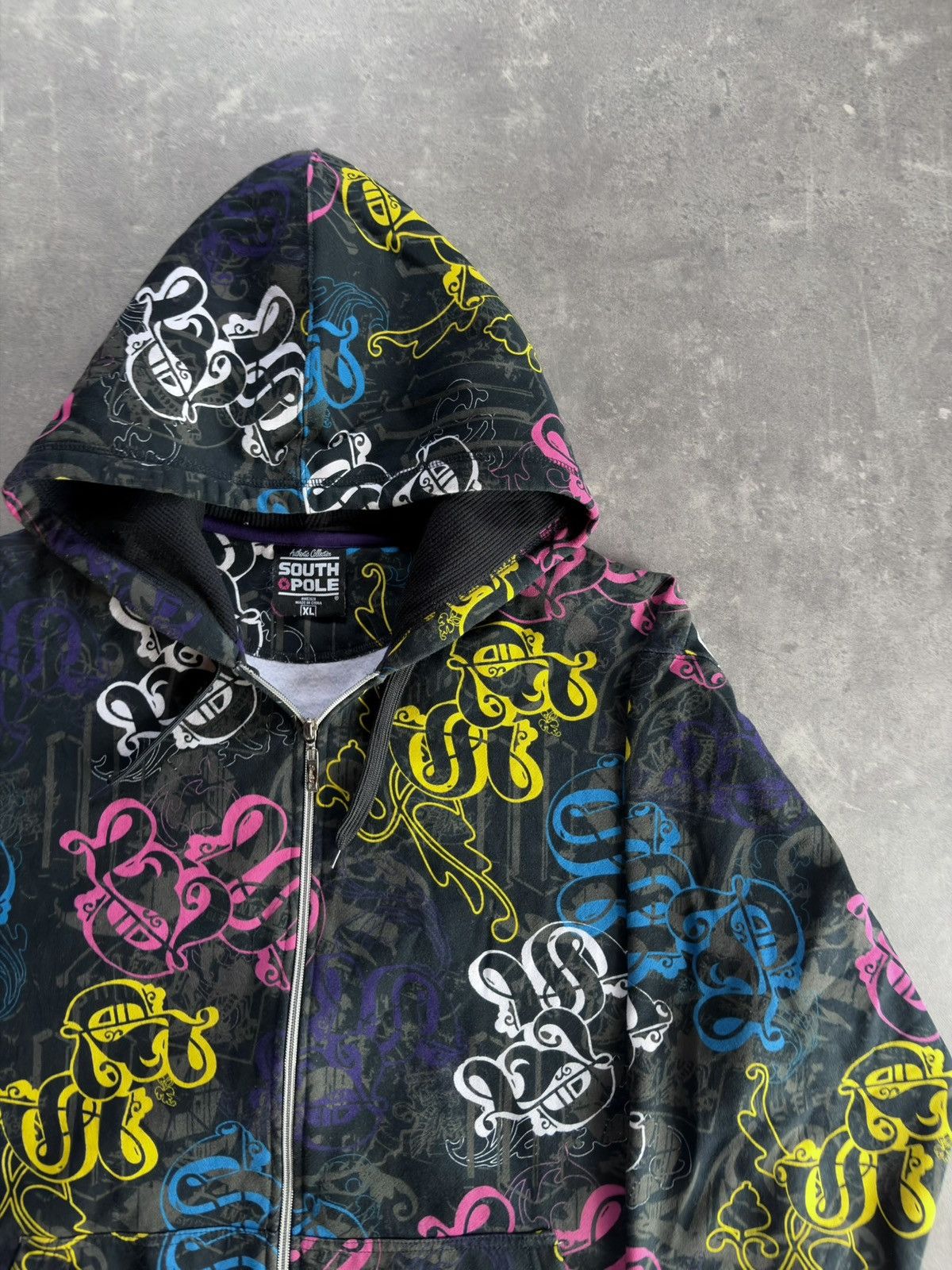 Southpole Southpole AOP Multilogo Baggy Printed Zip Hoodie XL XXL 00s Size US XL / EU 56 / 4 - 4 Thumbnail
