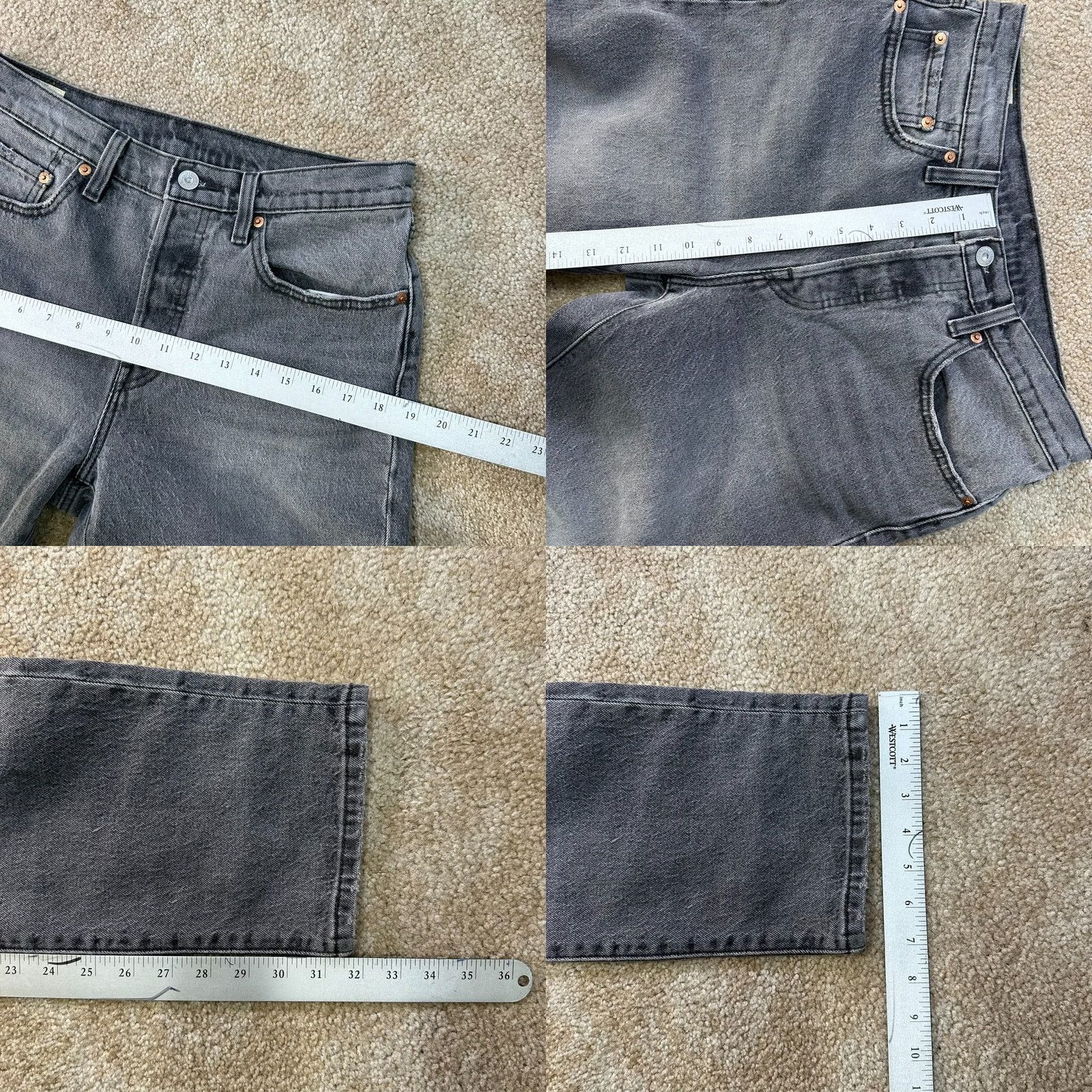Levi's Levi's 501 Jeans Women's 28x32 Gray Denim Button Fly Regular High Rise Straight 5-Pocket USA Vintage: No Size 28" / US 6 / IT 42 - 9 Thumbnail