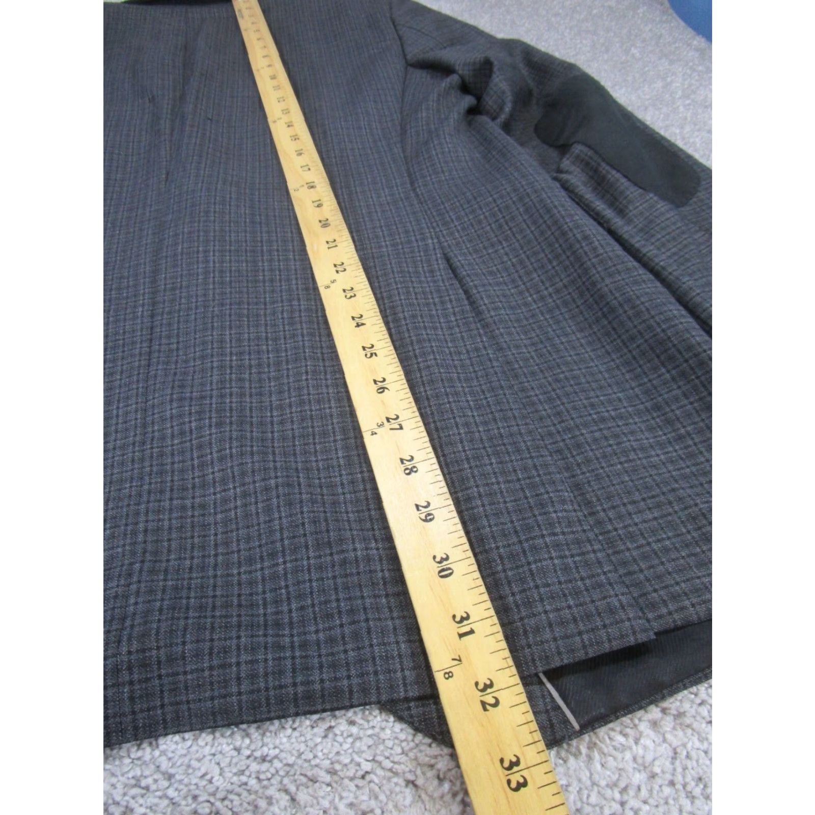 Hugo Boss Hugo Boss Blazer Mens 42 Long Gray Wool Plaid Knit Jacket Coat 2 Piece Men Size 42 Gray Mens Size 42R - 5 Thumbnail