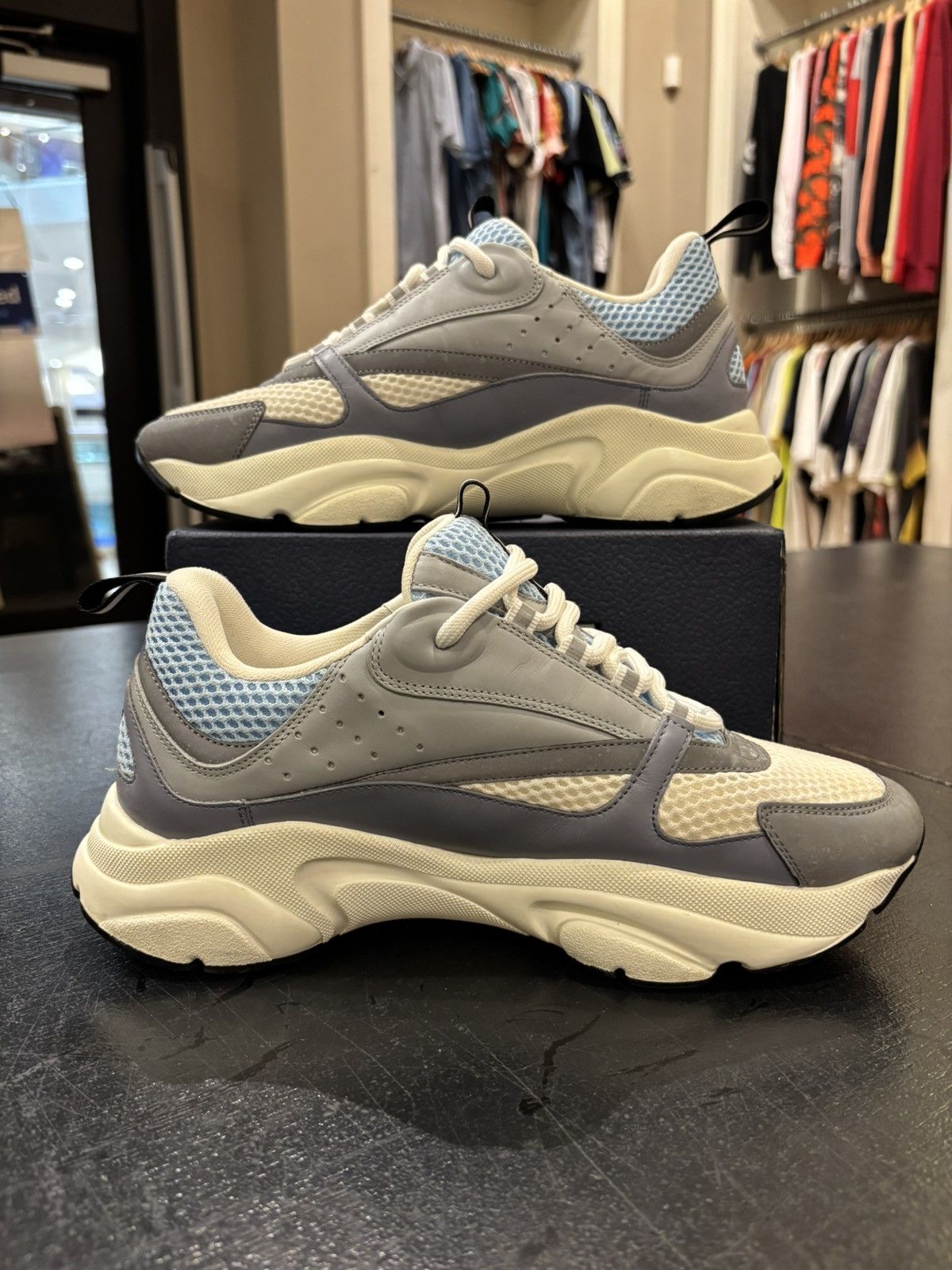 Dior Dior b22 white blue grey sneakers Size US 8 / EU 41 - 4 Thumbnail