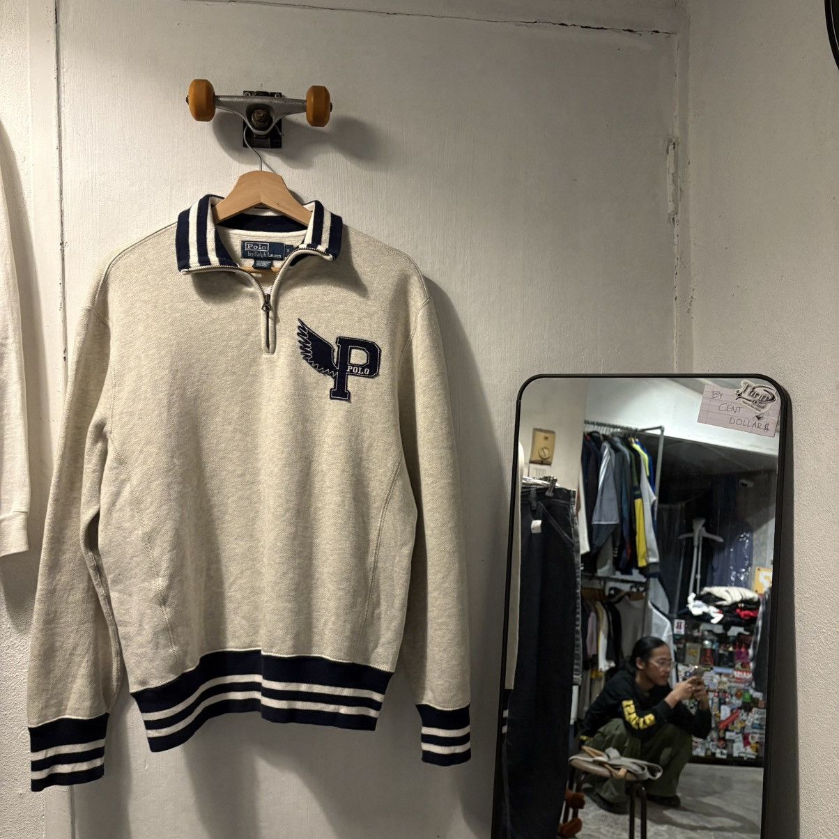 Polo Ralph Lauren Very Rare Pieces ! Polo Wing Quarter Zip Sweatshirt Size US S / EU 44-46 / 1 - 1 Thumbnail