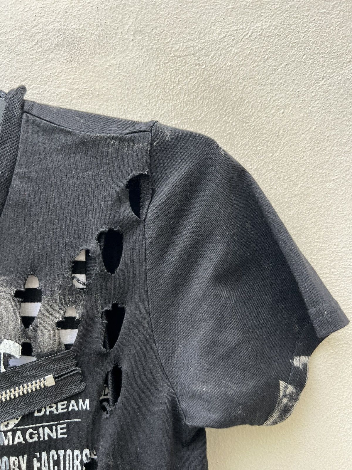 Japanese Brand H. Anarchism For Plus H. Naoto Rips Distress Bondage t Shirt Size US XS / EU 42 / 0 - 9 Thumbnail