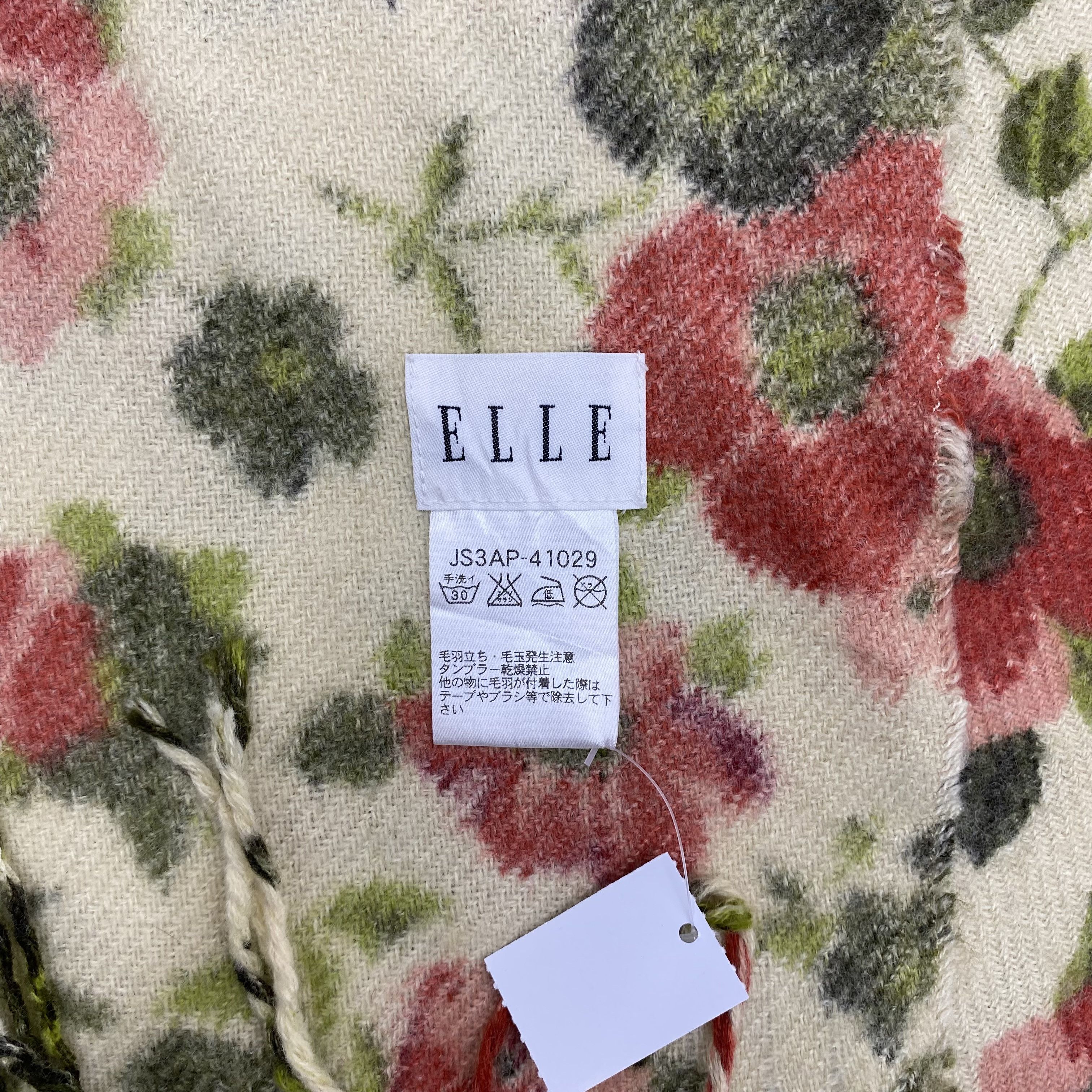 Japanese Brand Vintage Elle Scarf Muffler Wool Shawls Babushka Scarves Size ONE SIZE - 5 Thumbnail