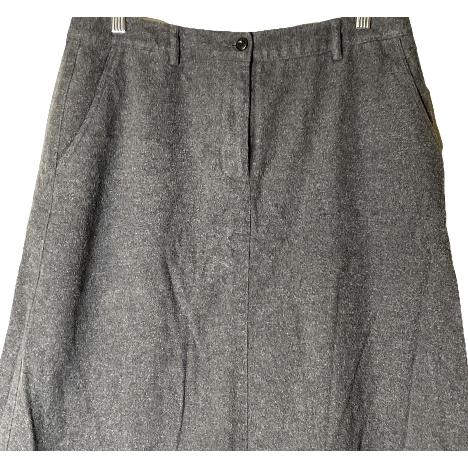 Vintage VINTAGE L.L.Bean Skirt Womens Midi Gray Flannel Lined Preppy Classic Fit Straight 10 Reg Size 32" / US 10 / IT 46 - 2 Thumbnail