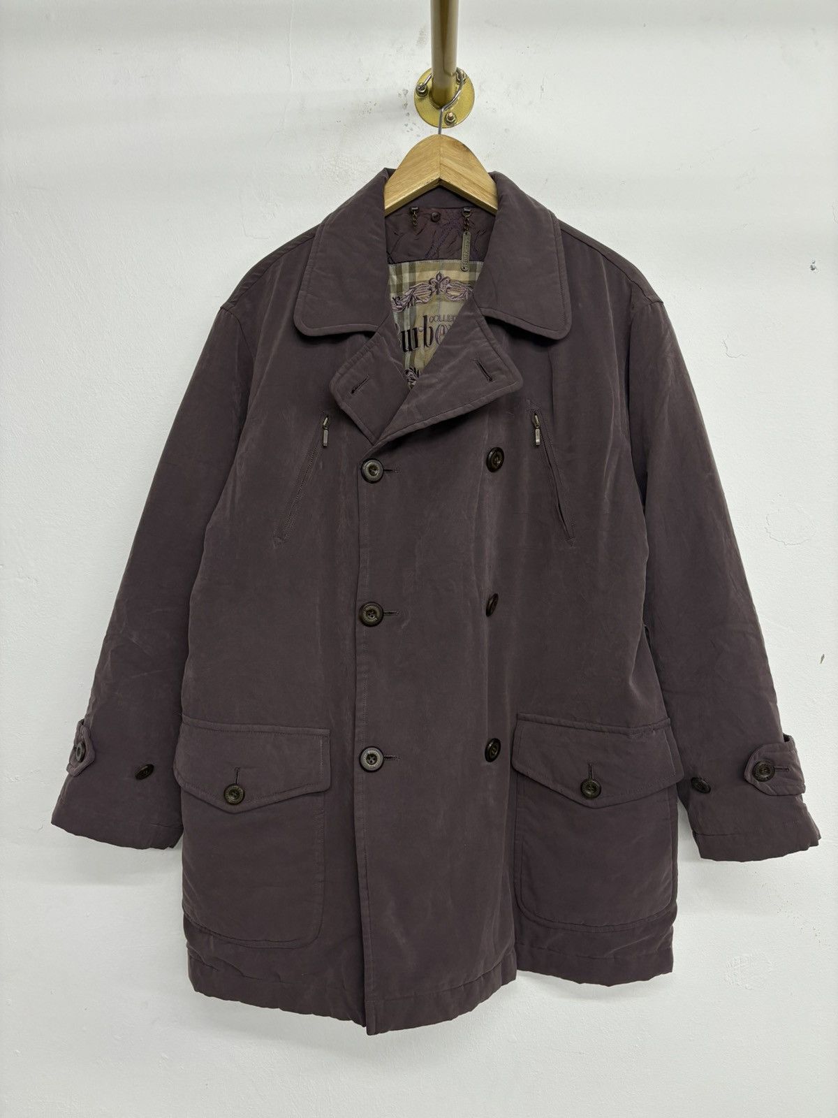 Burberry Burberry Prorsum Double Breasted Burgundy quilted jacket Size US L / EU 52-54 / 3 - 1 Thumbnail