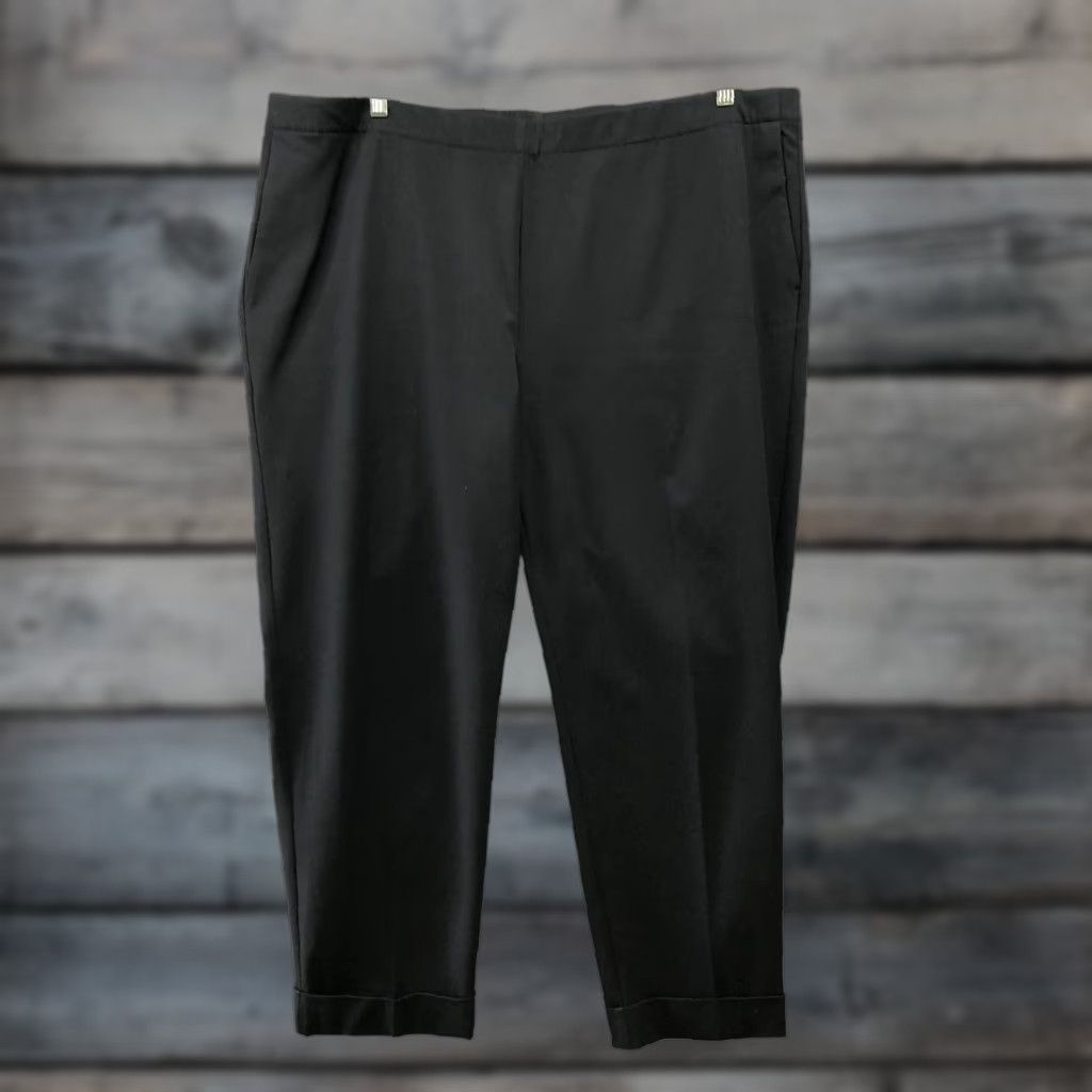 J. Jill J. Jill Pull On Dress Pants Womens Plus Size 24 Black Bi-Stretch Slim Leg Cuffed Dress Pants Shirt? Size 42" / US 20 - 1 Thumbnail
