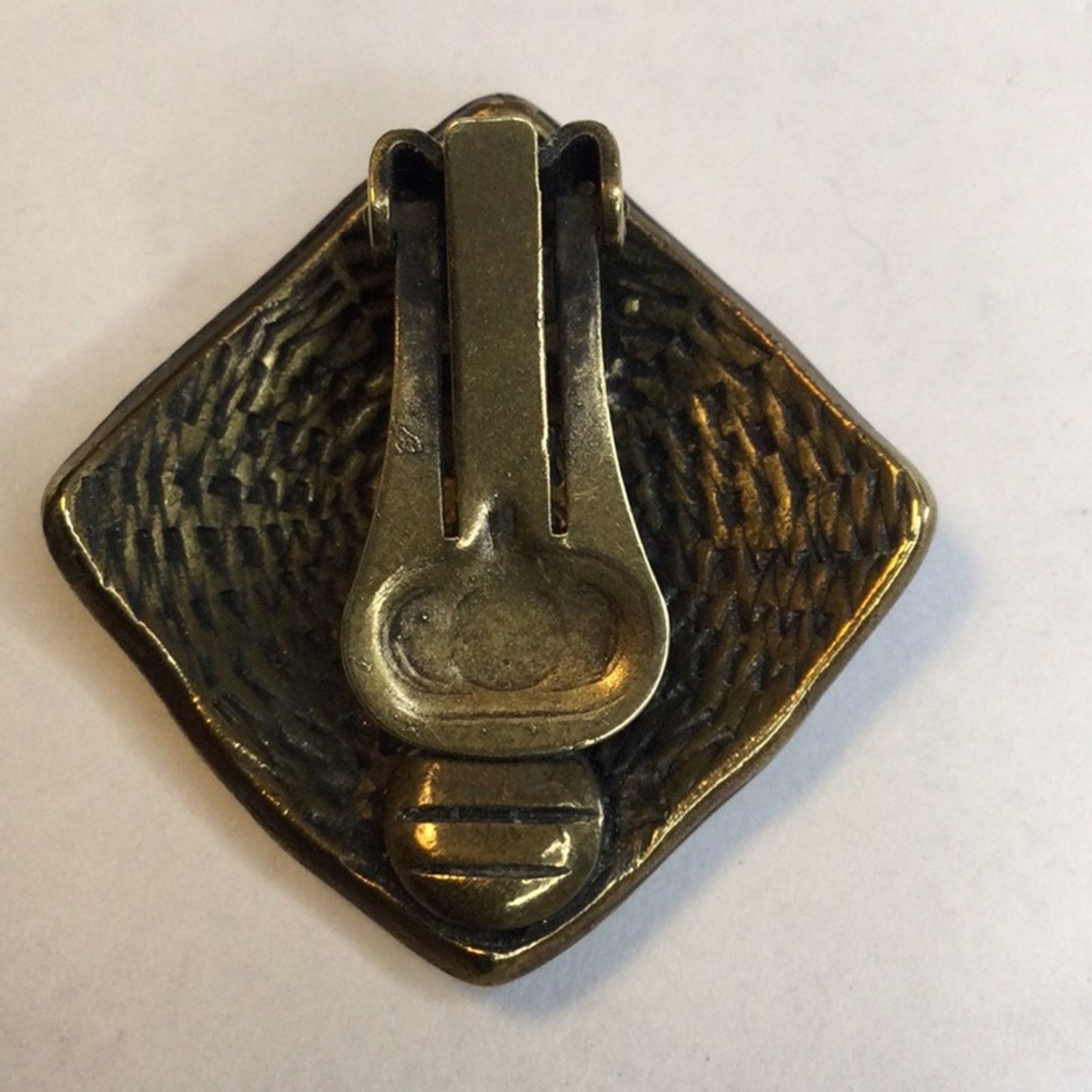 Other Vintage Modernist Bronze Tribal Aztec Design ClipOn Earrings Size ONE SIZE - 10 Thumbnail