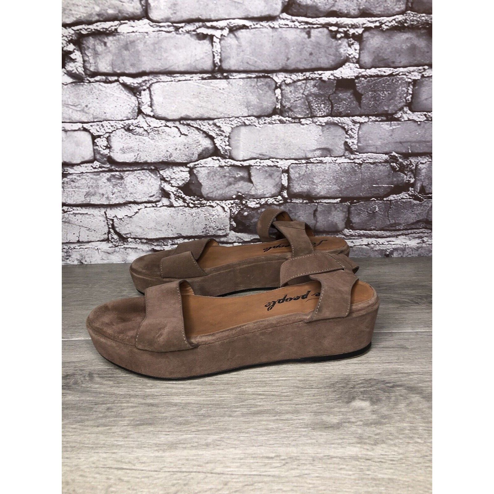 Free People Free People Plum Taupe Suede Platform Ankle Strap Sandals Wo Size US 8 / IT 38 - 18 Thumbnail