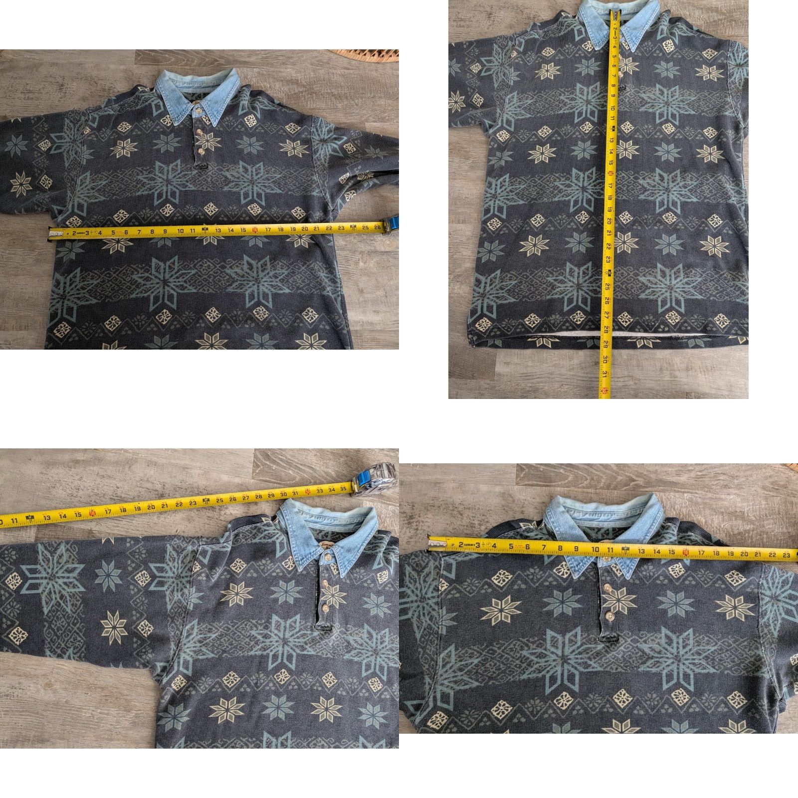 Tommy Bahama VINTAGE Tommy Bahama Relax Shirt Henley Thermal Denim Collar Snowflakes L Mens Shirt Redefined for 90s Holiday Vintage Theme Mens Size US L / EU 52-54 / 3 - 8 Thumbnail