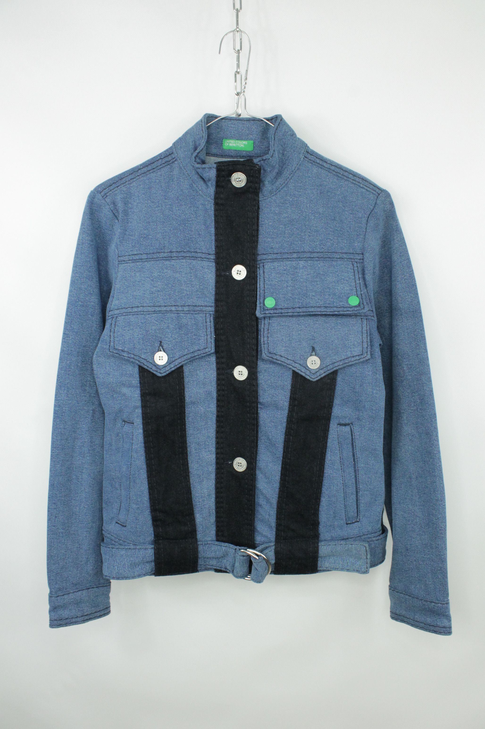 United Colors Of Benetton Benetton Back Logo Denim Jacket Women's Size XS / US 0-2 / IT 36-38 - 2 Thumbnail