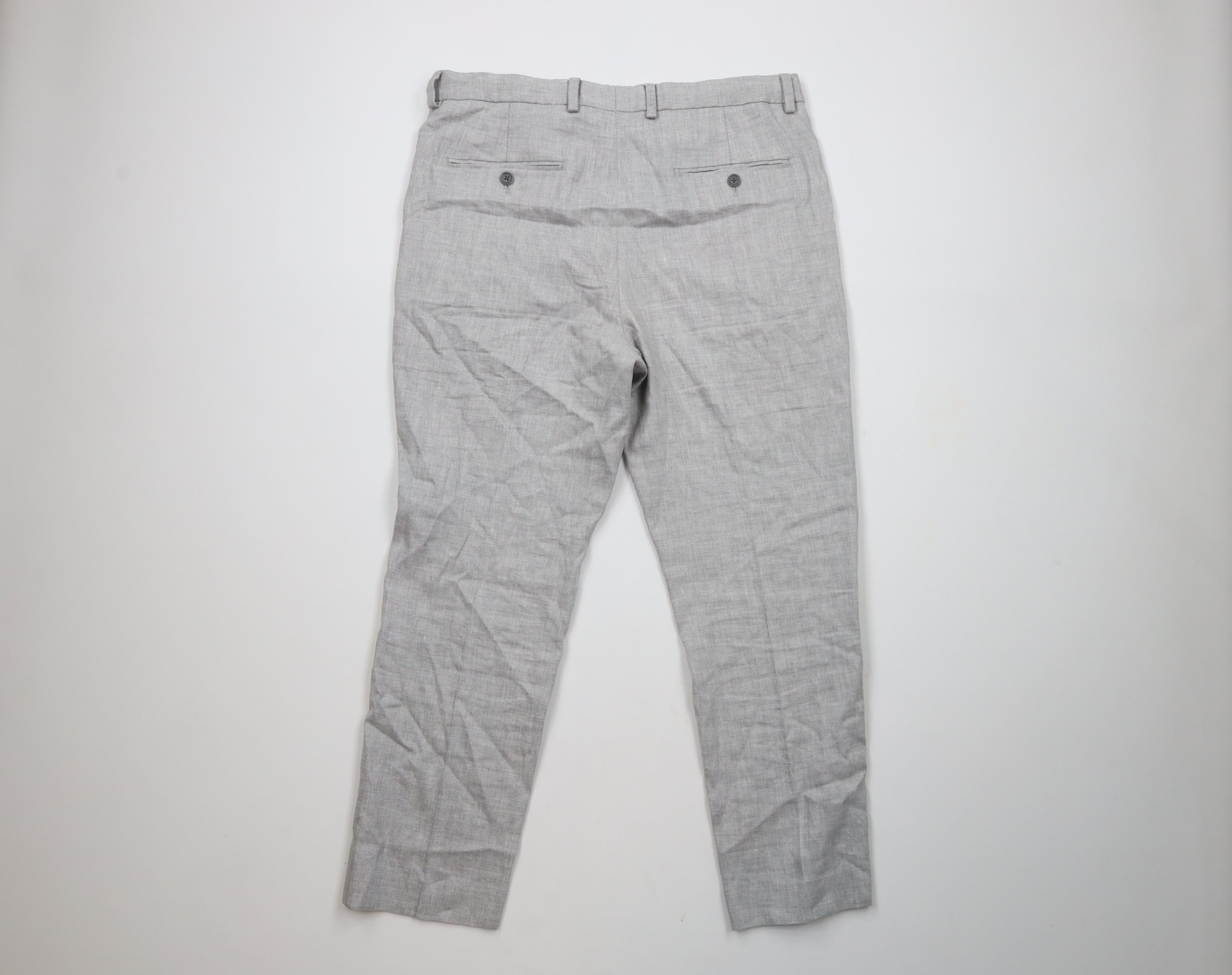 Express × Vintage Express Linen Blend Chinos Chino Pants Trousers Gray Size US 33 - 8 Thumbnail