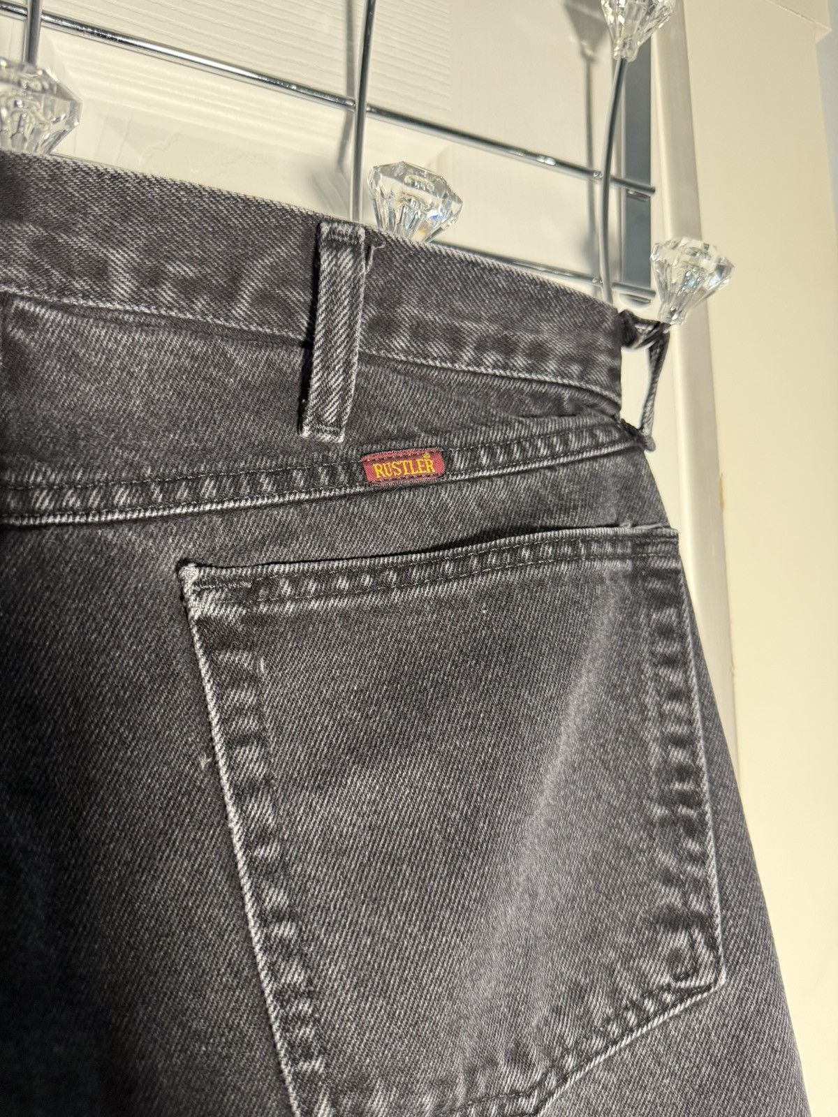 Rustler × Vintage Black Denim Jeans Size US 34 / EU 50 - 3 Thumbnail