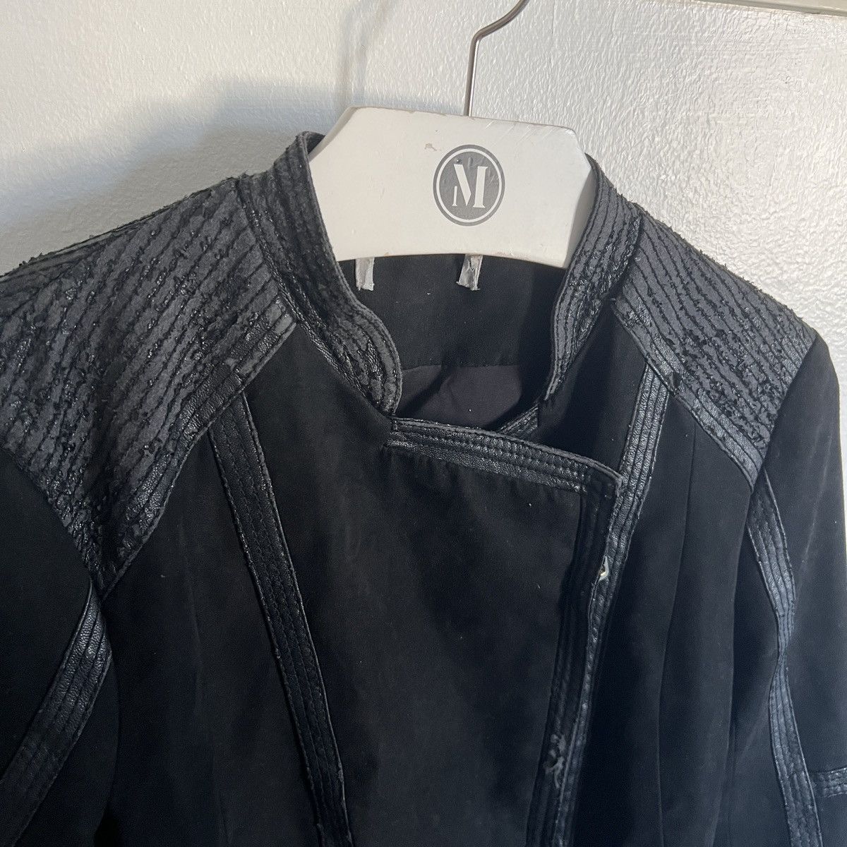 Japanese Brand × Vintage Y2K Black Jacket leather like rick raf junya cdg 2000s Size S / US 4 / IT 40 - 3 Thumbnail