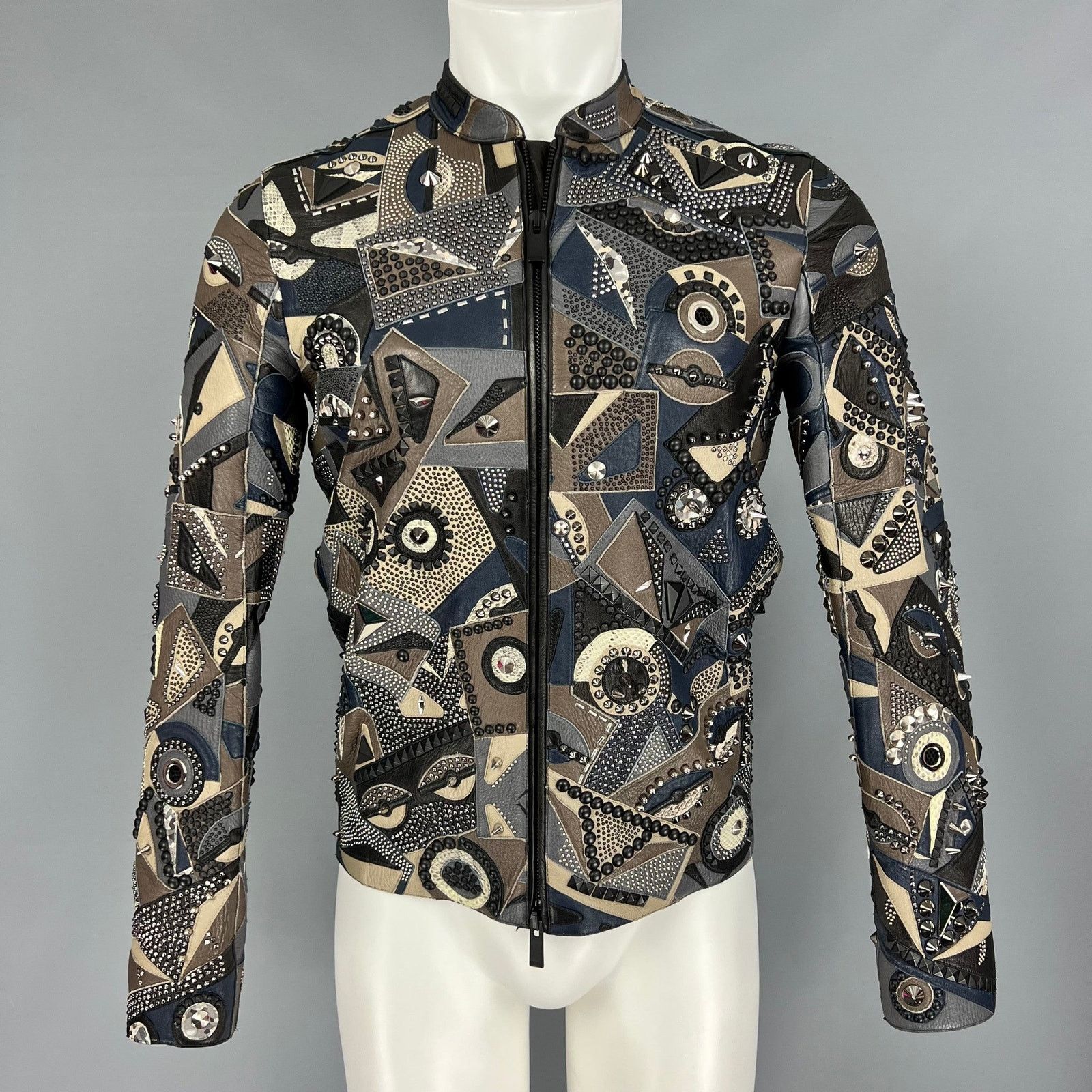 Fendi Lamb Deer Leather Snakeskin Studded Allover Monster Size US S / EU 44-46 / 1 - 1 Thumbnail