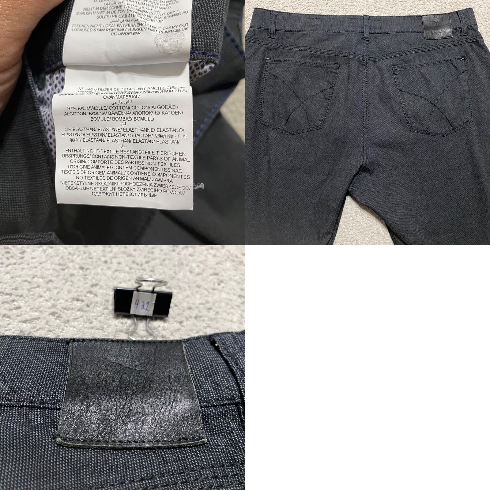 BRAX BRAX Pants Gray Regular Straight 36x34 Mens Mid Rise 5-Pocket Denim Woven Dress Casual Size US 36 / EU 52 - 9 Thumbnail