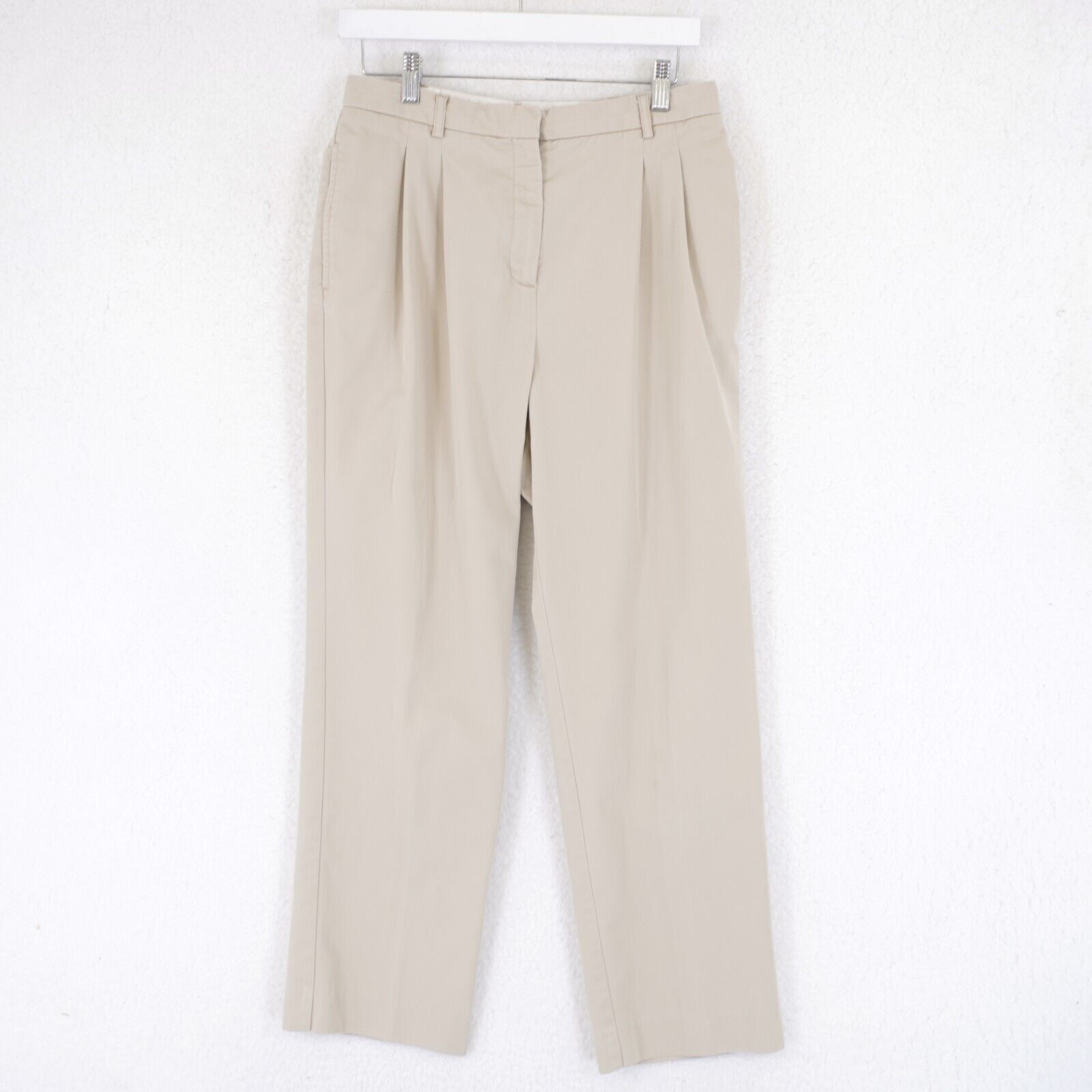 Lands' End Land's End Tan Cotton Chino Pants 8P Petite 28/28 Pleated Hi Size 28" / US 6 / IT 42 - 1 Thumbnail