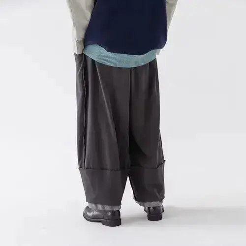 Jean 20AW Indigo Union Japan Grey Oversized Patchwork Pants Size US 32 / EU 48 - 3 Thumbnail