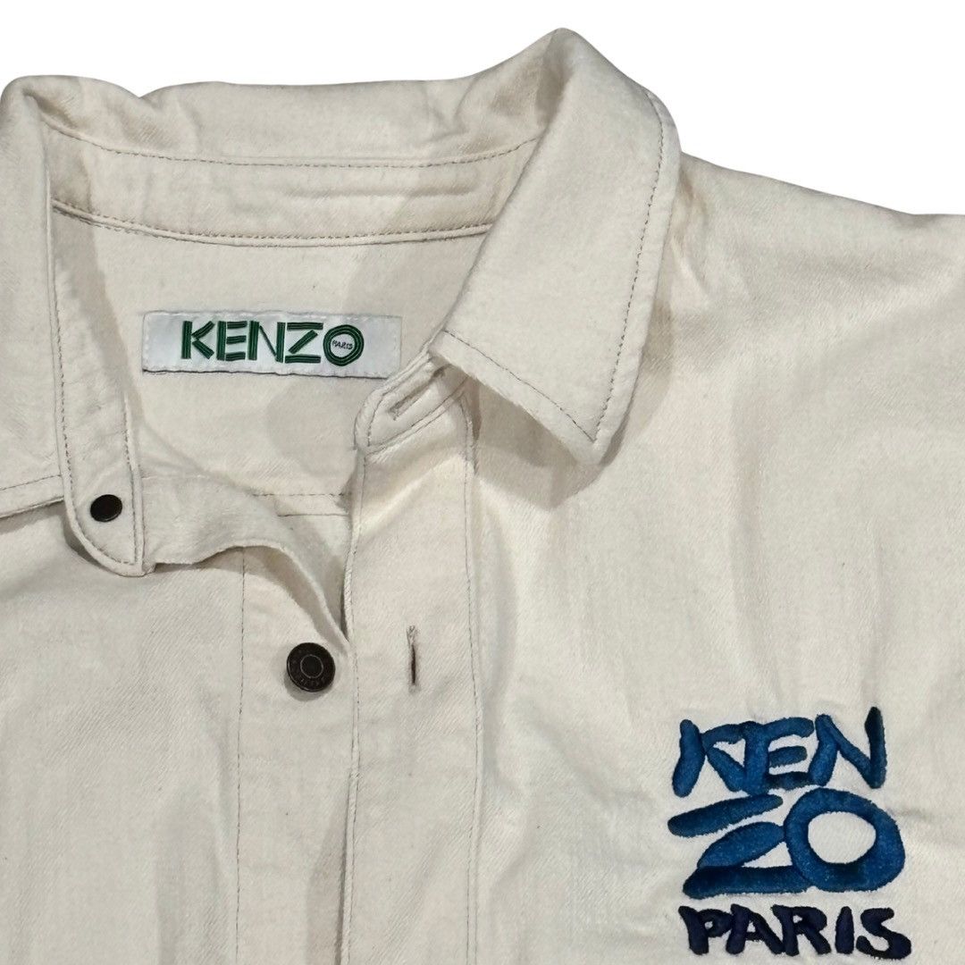 Kenzo Kenzo Paris Embroidered Button-Up Shirt — Cream/Ivory Size US L / EU 52-54 / 3 - 3 Thumbnail